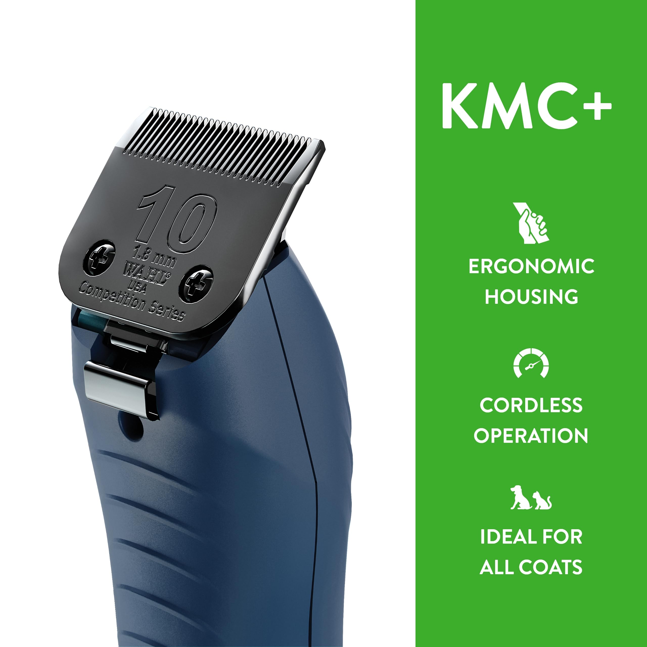 Wahl Professional Animal Kmc+ 2-Speed Cordless Clipper (3027168) - Detachable Blade Pet & Dog Clipper Kit - Patented Ergonomic H