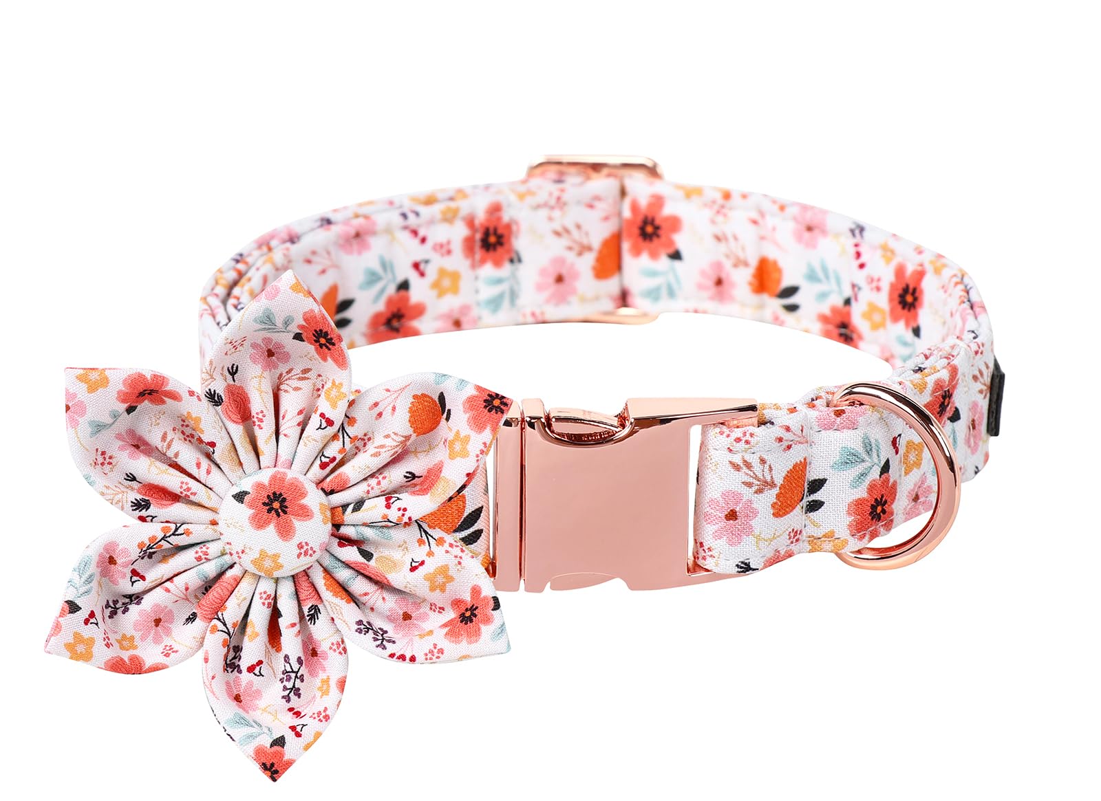 Lionet Paws Design Dogs Collar Cute Adjustable Flower Dog Collars For Girl Female Small Medium Dogs With Summer Floral M