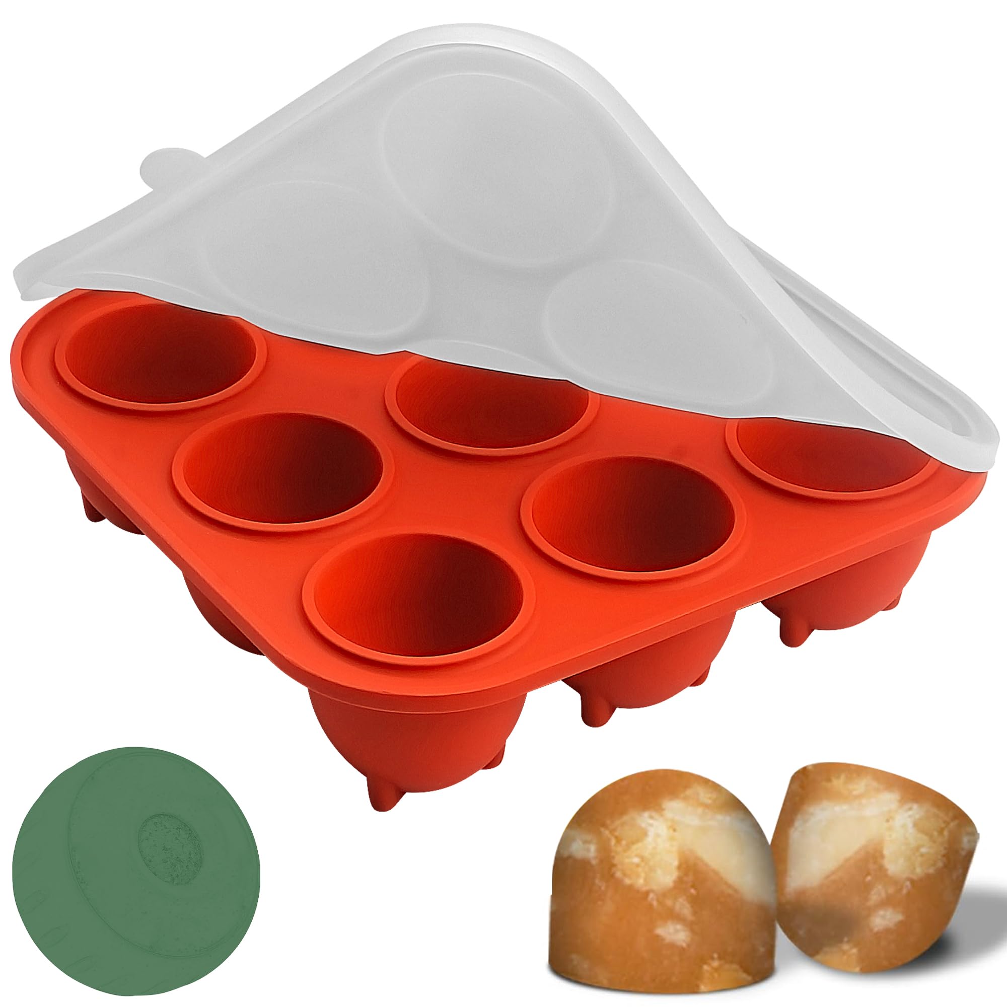 Wilewir 9-Cavity Silicone Frozen Dog Treat Mold with Lid for Woof Pupsicle & Power Chewer Pupsicle Small 10-25lbs,Reusable Froze