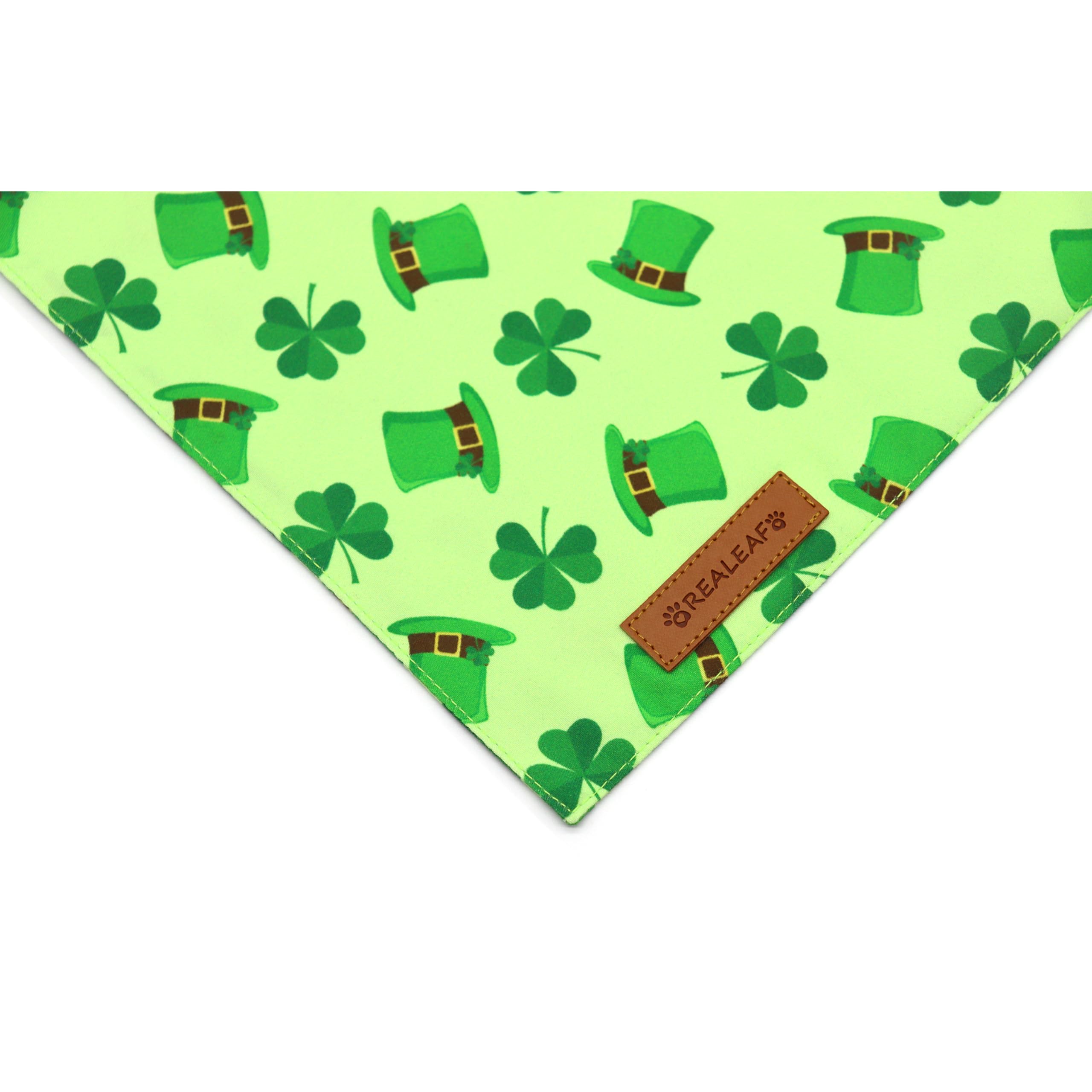 Realeaf St. Patrick'S Day Dog Bandanas 2 Pack, Triangle Reversible Pet Scarf For Boys And Girls, Premium Durable Fabric, Holiday Bandana For Medium And Large Dogs (Large)