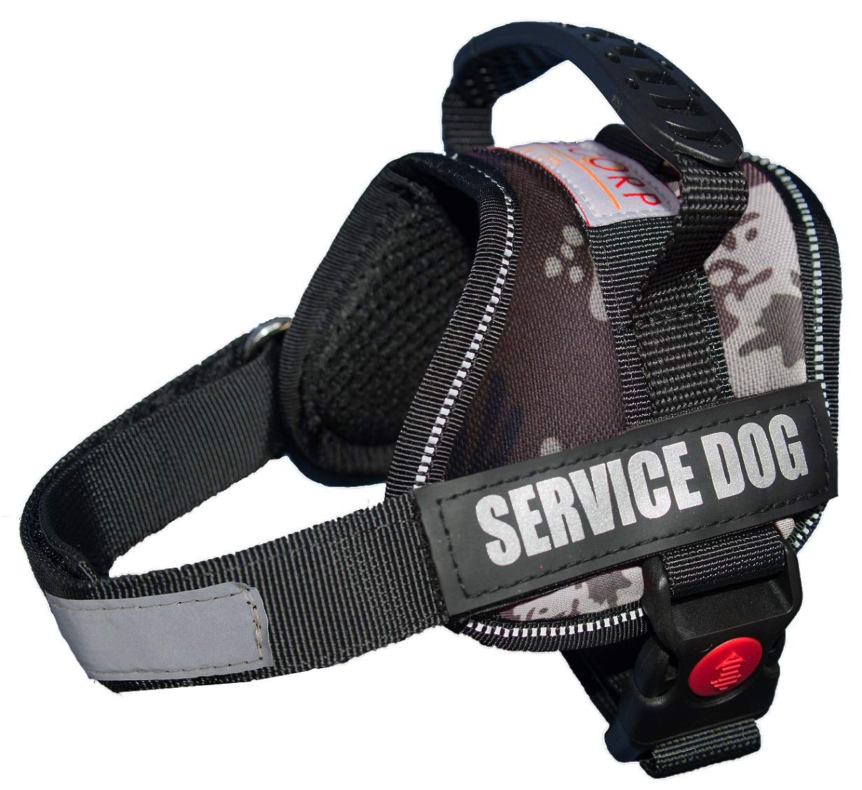 Albcorp Service Dog Vest Harness - Reflective - Woven Polyester And Nylon, Comfy Mesh Padding - Sizes From Xxs To Xl - Service Dog Patches Included. Green Camo, Xxs