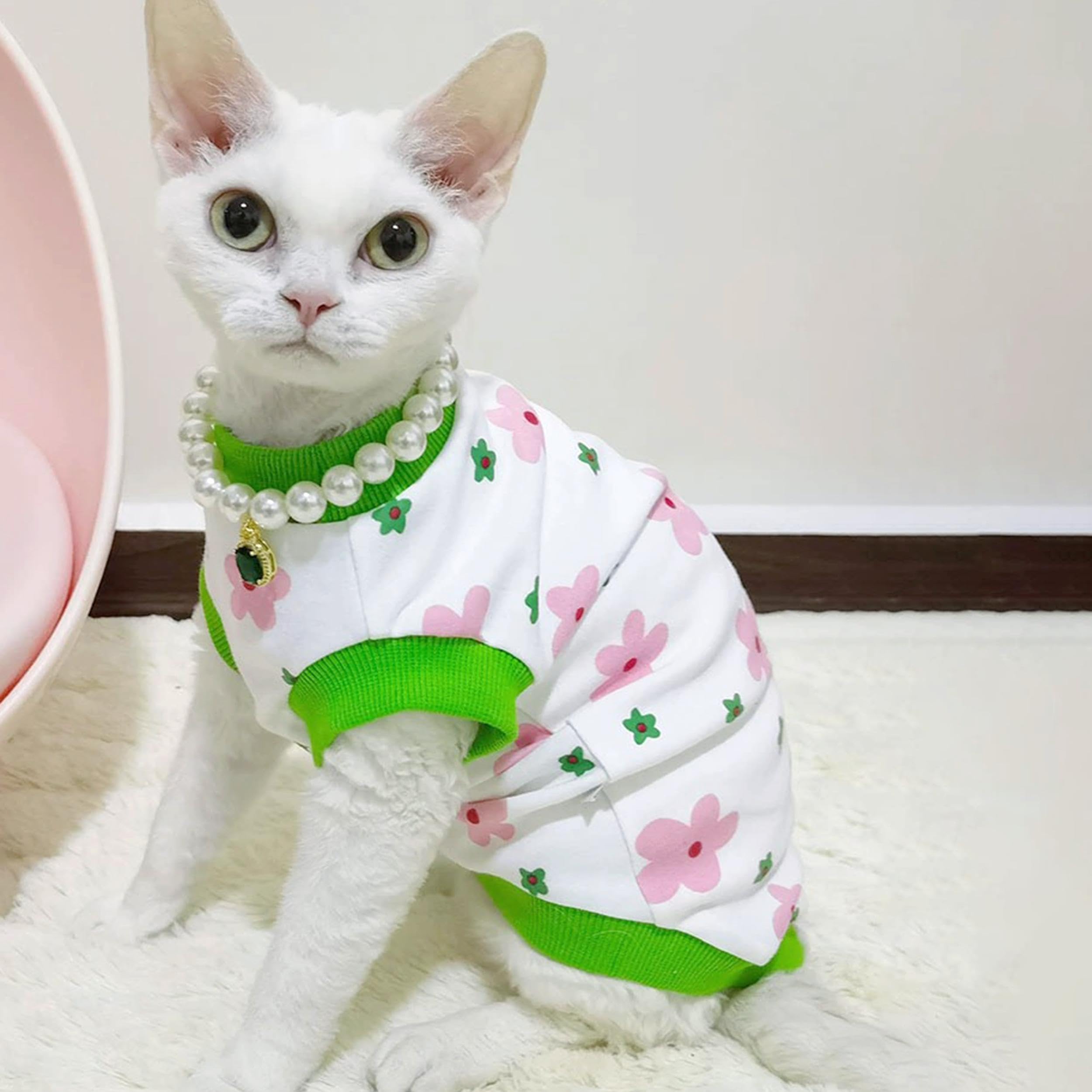 Pumyporeity Sphynx Cat Clothes: Stretchy Sweater, Soft Hairless Shirt, Pullover Pajamas, Turtleneck For Sphynx Cornish Rex, Devo