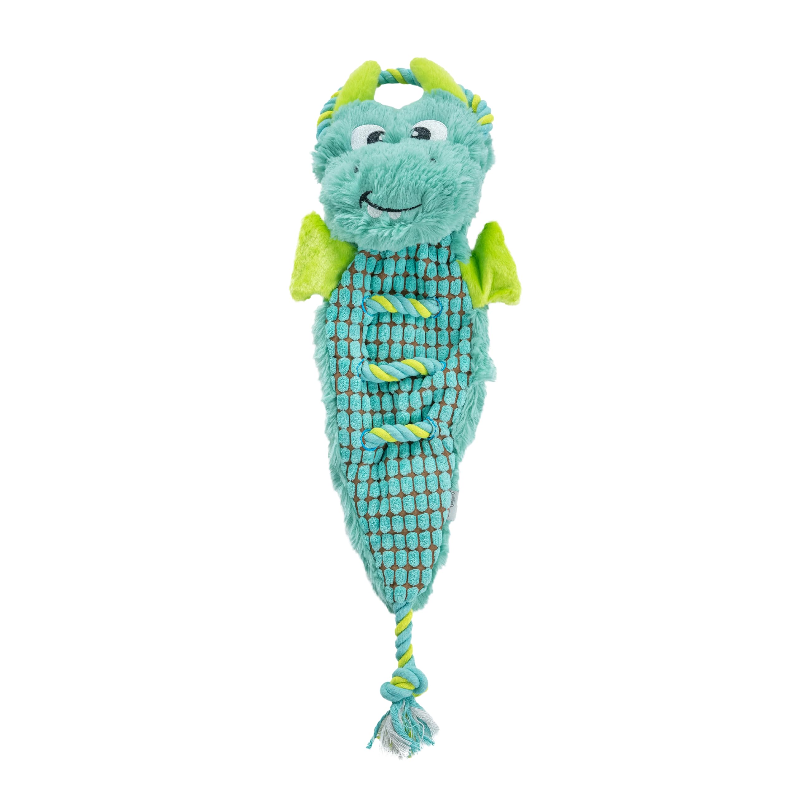 Outward Hound Ropiez Rope Interactive Dog Tug Toy For Tugging Squeaky Fun, Dragon, Multicolored, Large