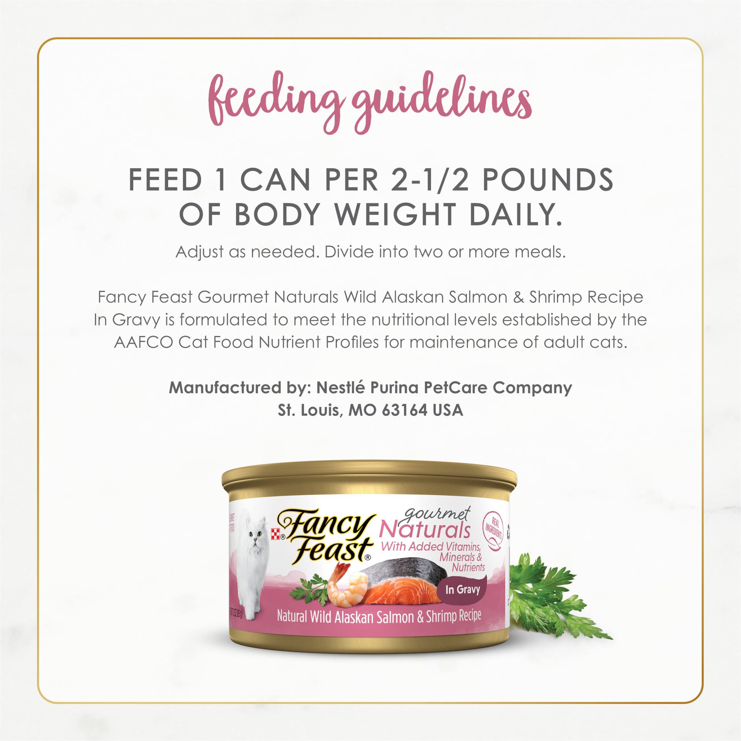 Purina Fancy Feast Wet Cat Food Gourmet Naturals Wild Alaskan Salmon and Shrimp Recipe in Wet Cat Food Gravy - (Pack of 12) 3 oz