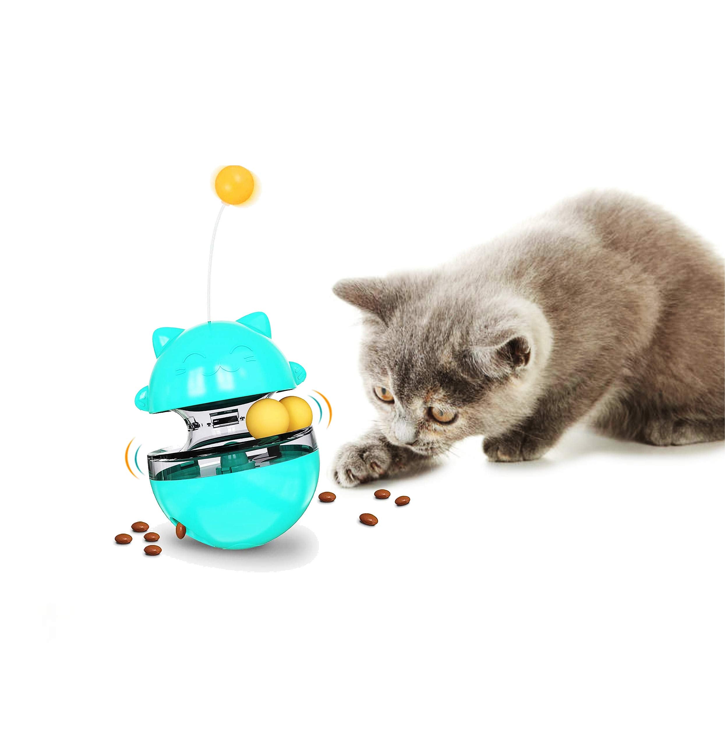 SUJAYU Cat Toy Funny Tumbler Interactive Ball, Treat Dispenser Automatic No-Electronic Move, More Exercise for Indoor Cats Kitte