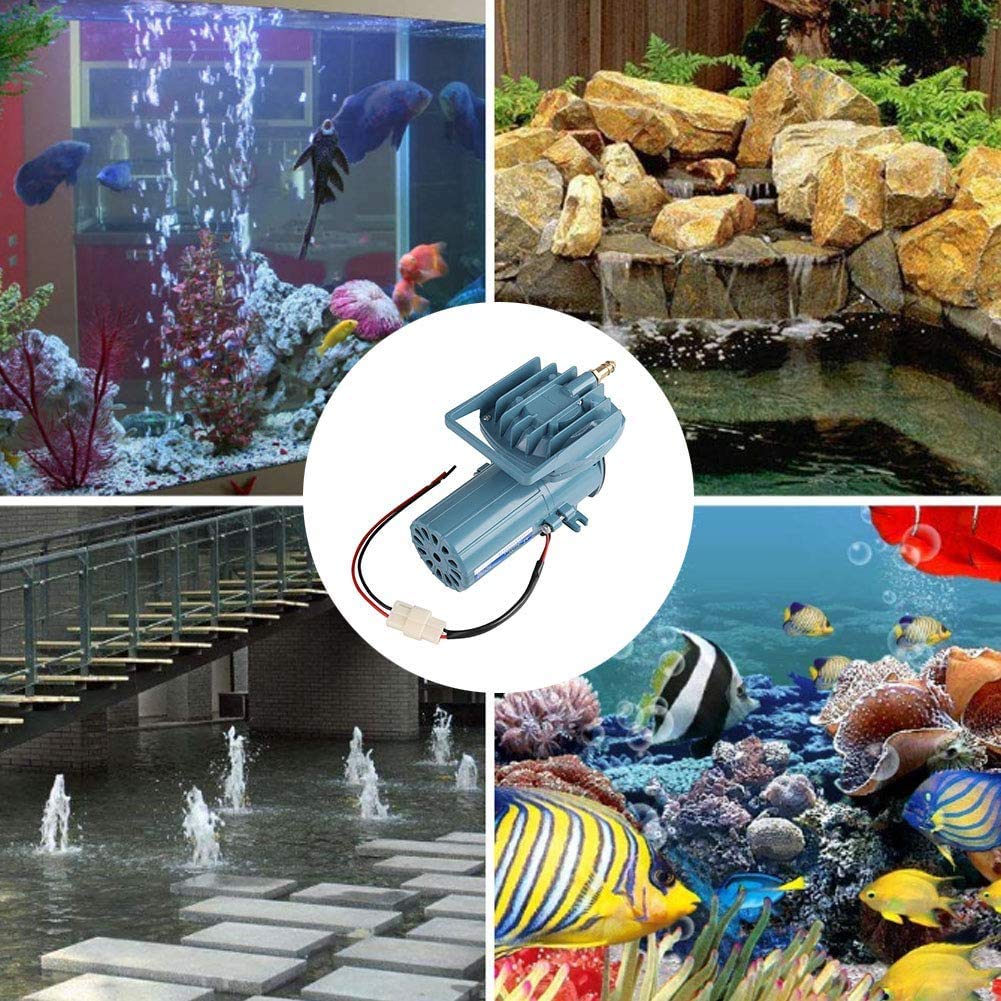 Aquarium Air Pump, DC 12V 35W Air Pump Aerator Fish Oxygen Pump for Fish Fountain Pond Hydroponics Aquaculture Aquarium Accessor