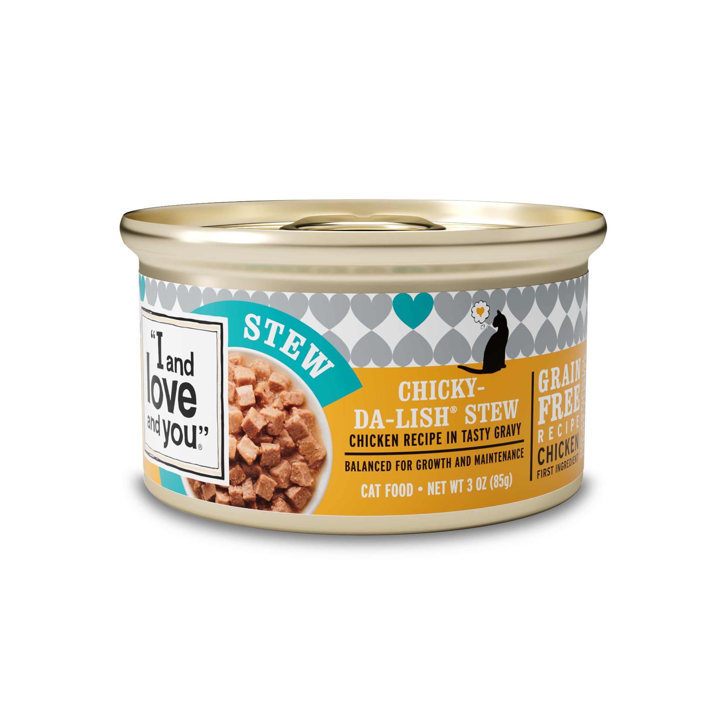 I and love and you Wet Cat Food - Chicky-Da-Lish Stew - Chicken Recipe, Grain Free, Filler Free, 3oz Pack of 24 Cans