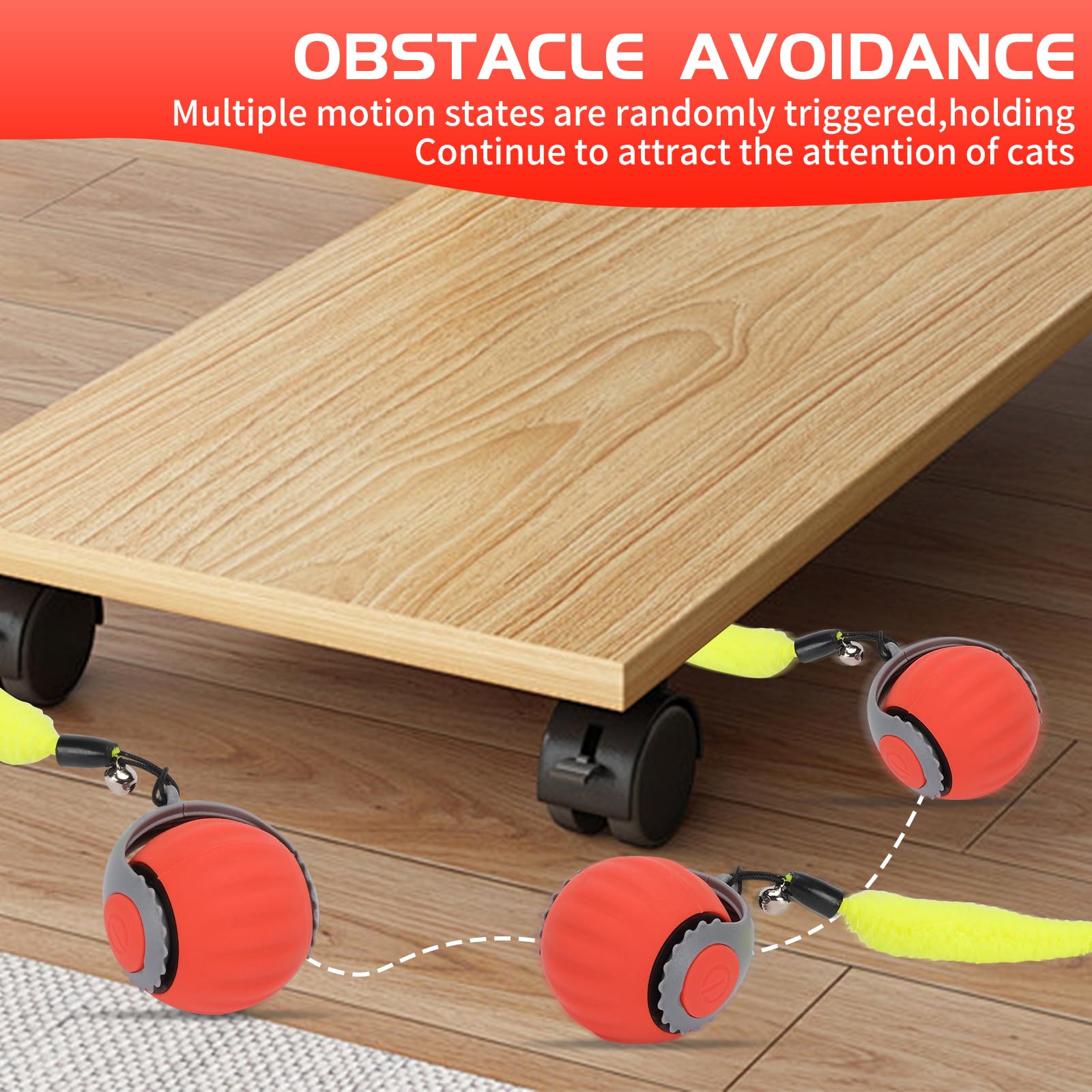 Goldsuccess Speedy 3.0 Tail Speed Moving Tail 2.0 Interactive Cat Toy Ball For Indoor Bored Cat,Touch Motion Activated Rolling H