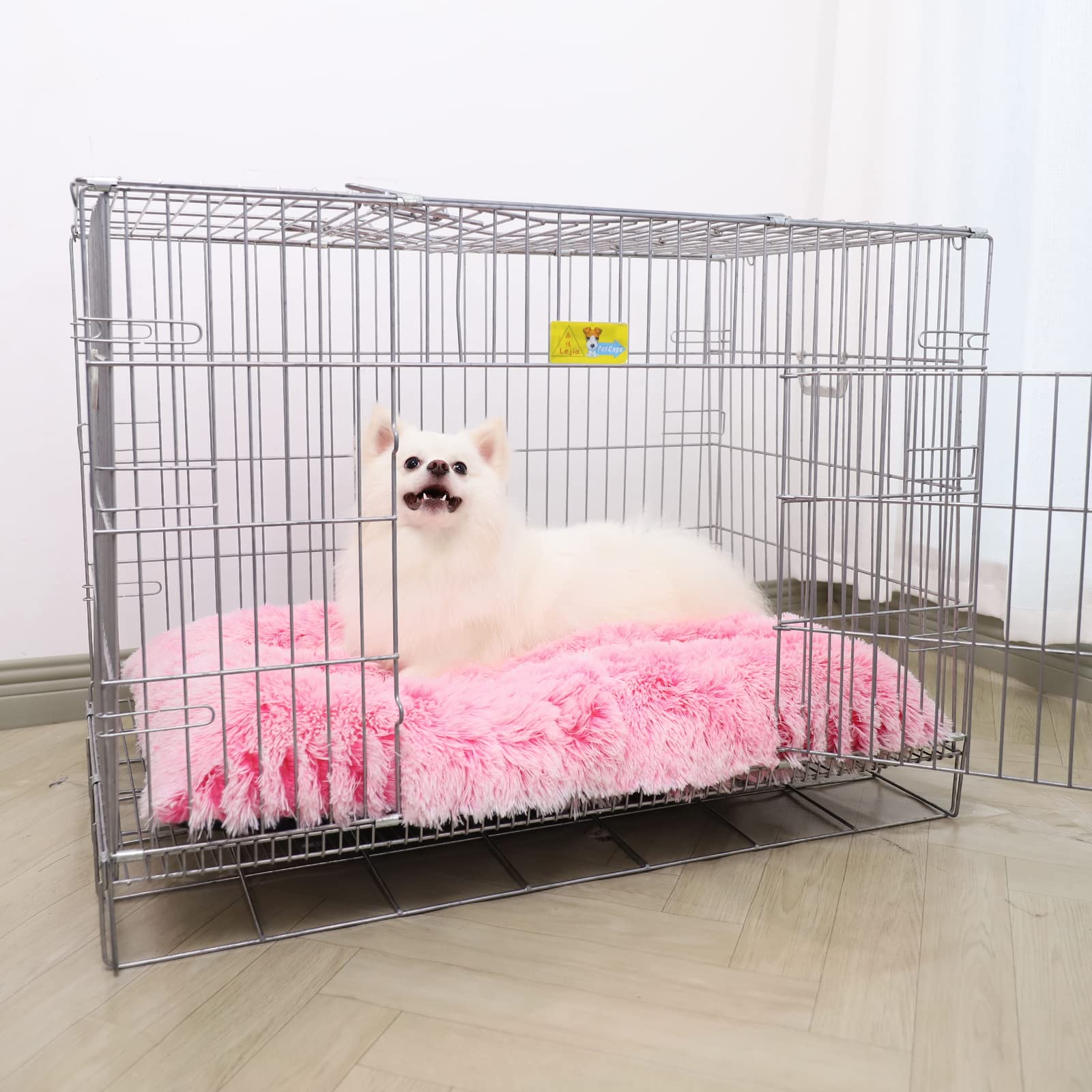 Vonabem Medium Dog Bed Crate Pad, Washable Pink Dog Beds For Medium Small Dogs, Plush Soft Puppy Beds Cute,Dog Mats For Sleeping