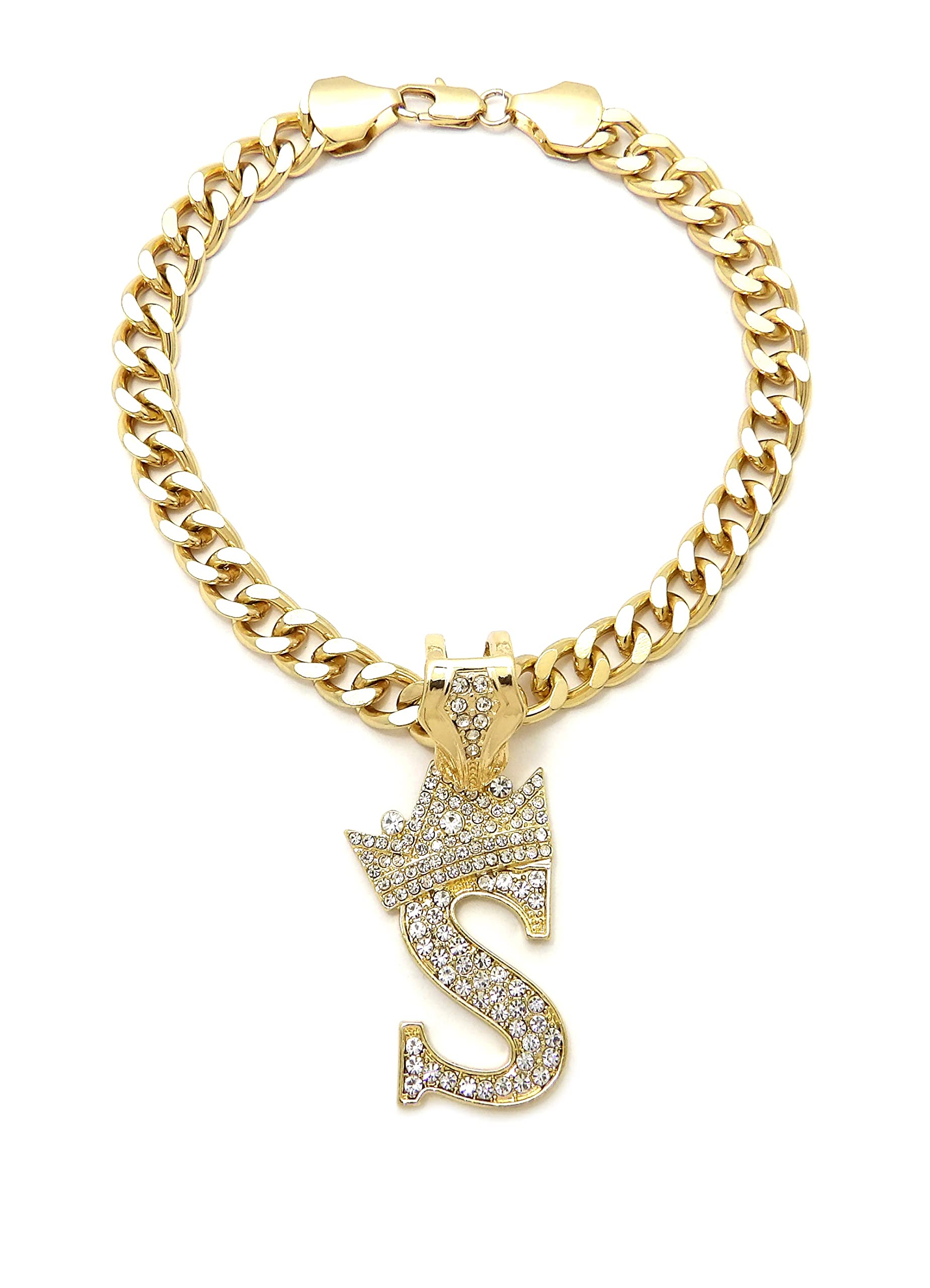 Initial Letter Cuban Chain Dog Chain Pet Chain Pet, Cat, Puppy Necklace (S, 16')