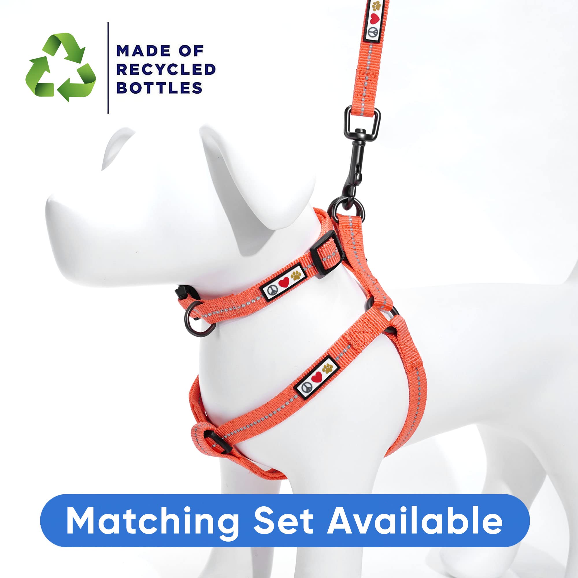 Pawtitas Recycled Dog Harness With Reflective Stitched A Puppy Harness Made From Plastic Bottles Collected From Oceans Large Liv