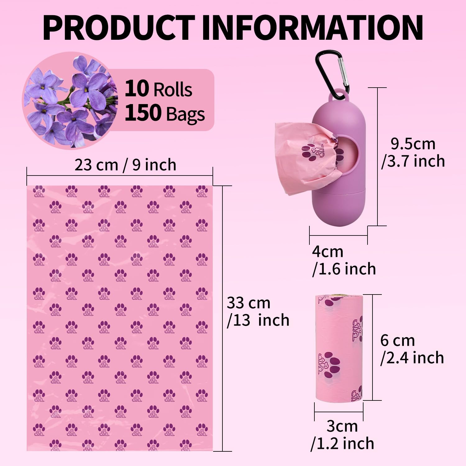 Mygodpet Dog Poop Bags Rolls With Dispenser 150 Count Biodegradable Poop Bags For Dog And Cat Lavender Scented Dog Waste Bag Lea