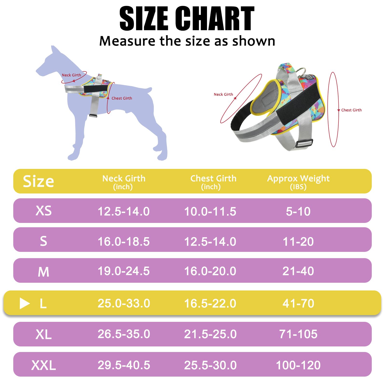 Bolux Dog Harness, No-Pull Reflective Dog Vest, Breathable Adjustable Pet Harness With Handle For Outdoor Walking - No More Pulling, Tugging Or Choking (Medium (Pack Of 1), Watercolour)