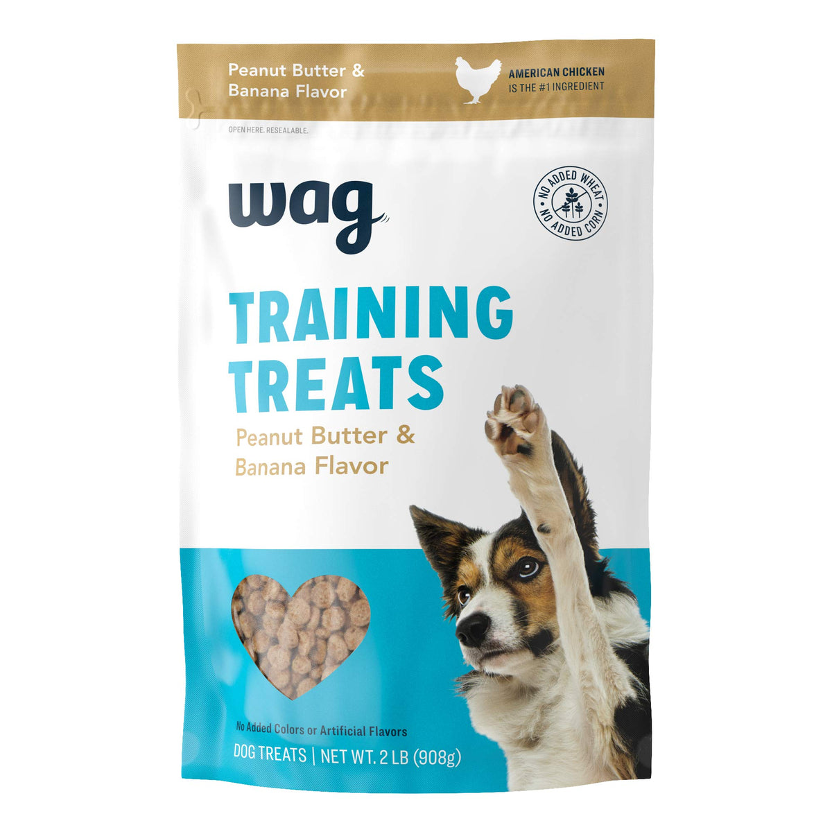Amazon Brand - Wag Peanut Butter & Banana Flavor Training Treats, 2 Pound(Pack Of 1)