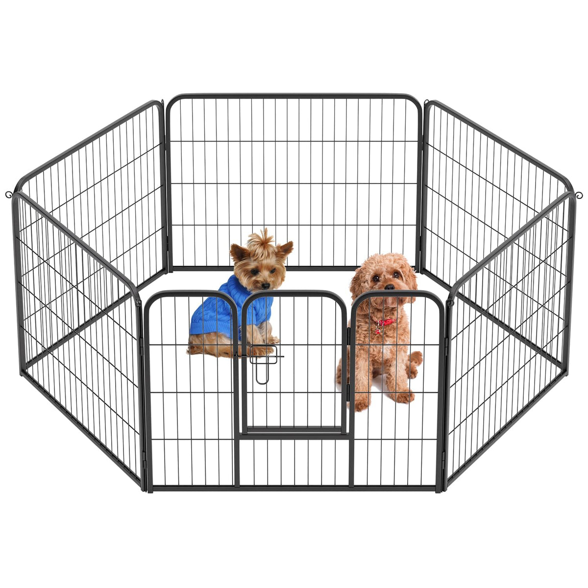 Bestpet Dog Playpen Indoor 24 Inch Height 6 Panels Dog Pen For Small And Medium Dogs, Exercise Pen Pet Dog Fence With Doors Pet 