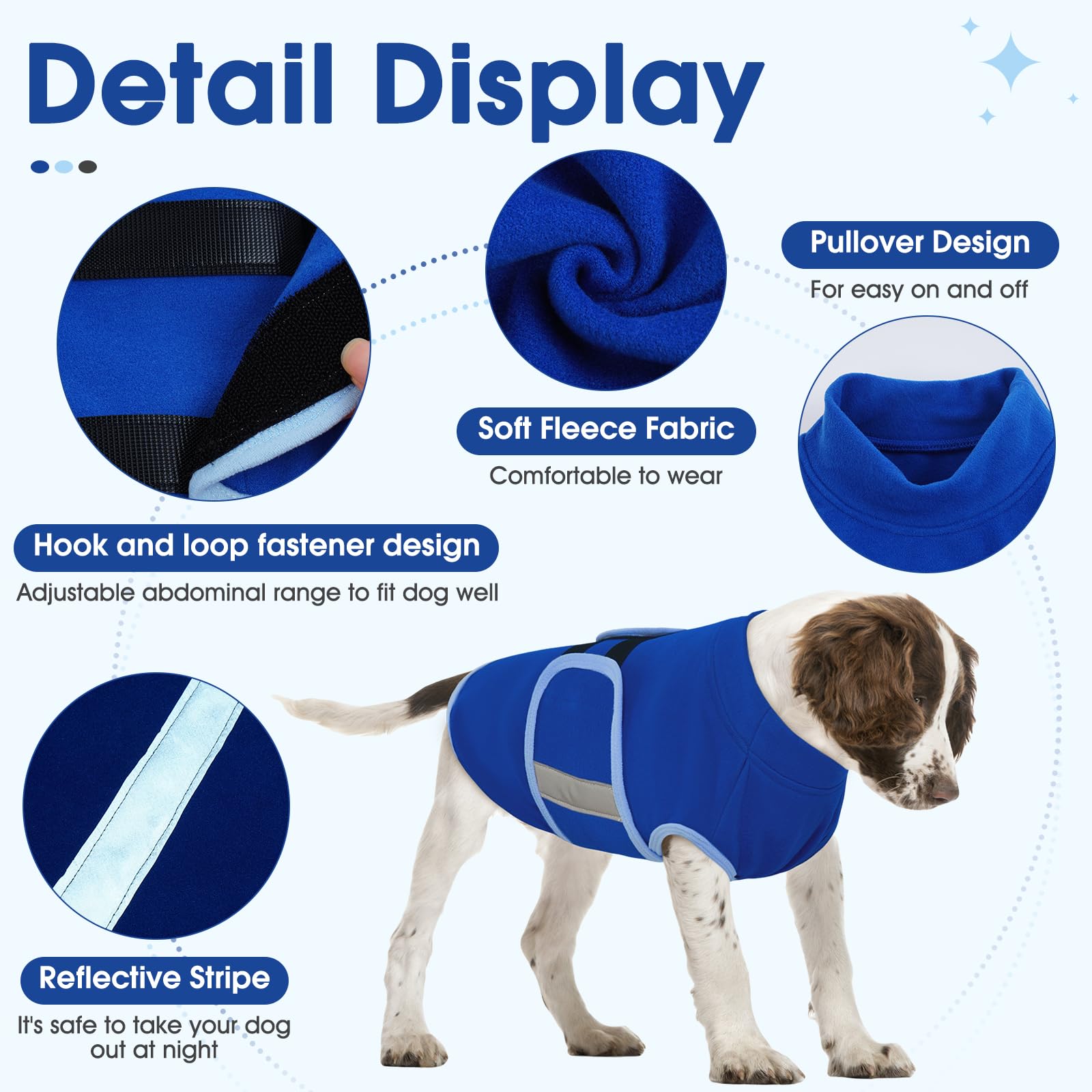Nanaki Fleece Dog Vest - Soft Dog Sweater Jacket, Adjustable Pullover For Cold Winter & Fall