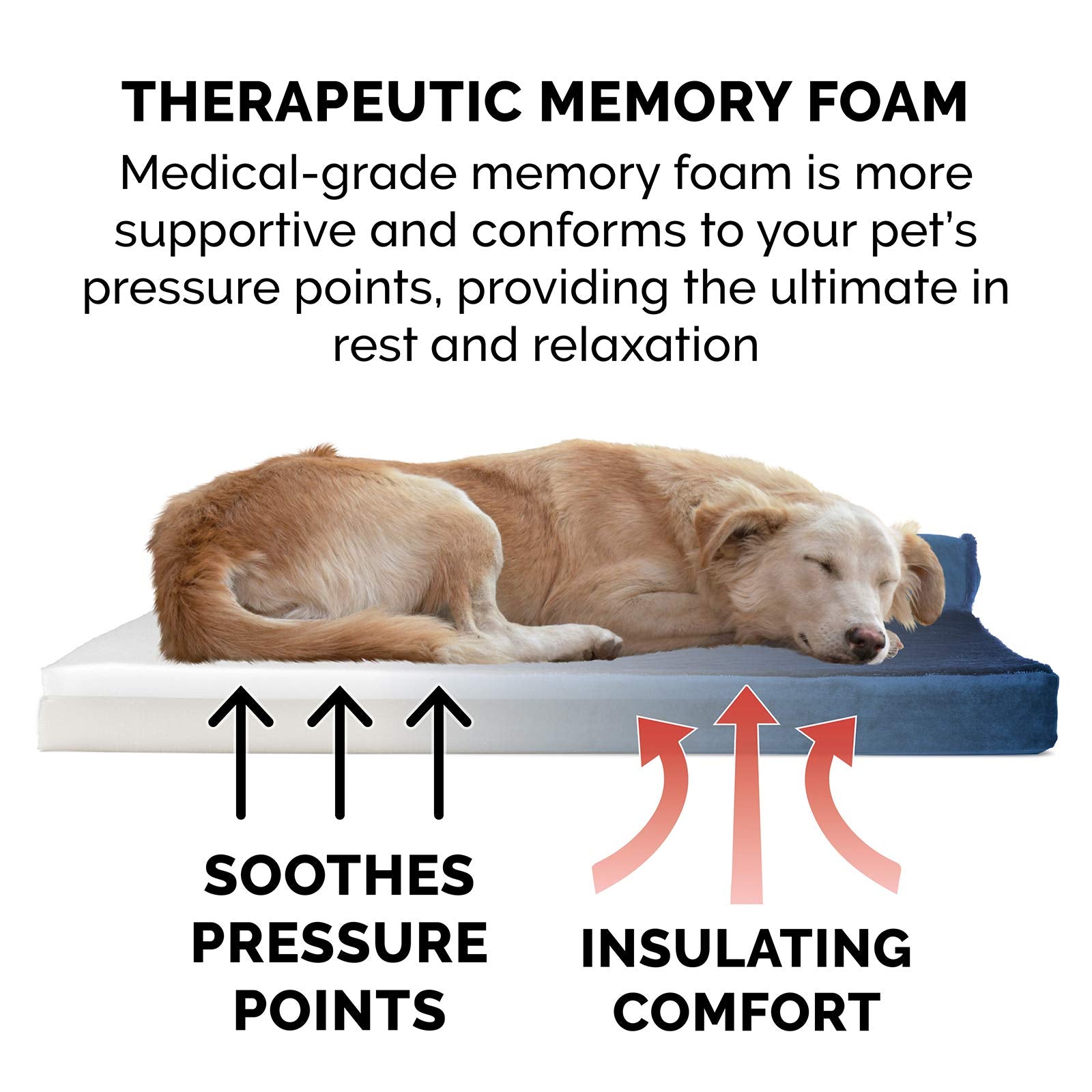 Furhaven Memory Foam Dog Bed For Large Dogs W/ Removable Bolsters & Washable Cover, For Dogs Up To 125 Lbs - Plush & Velvet L Sh