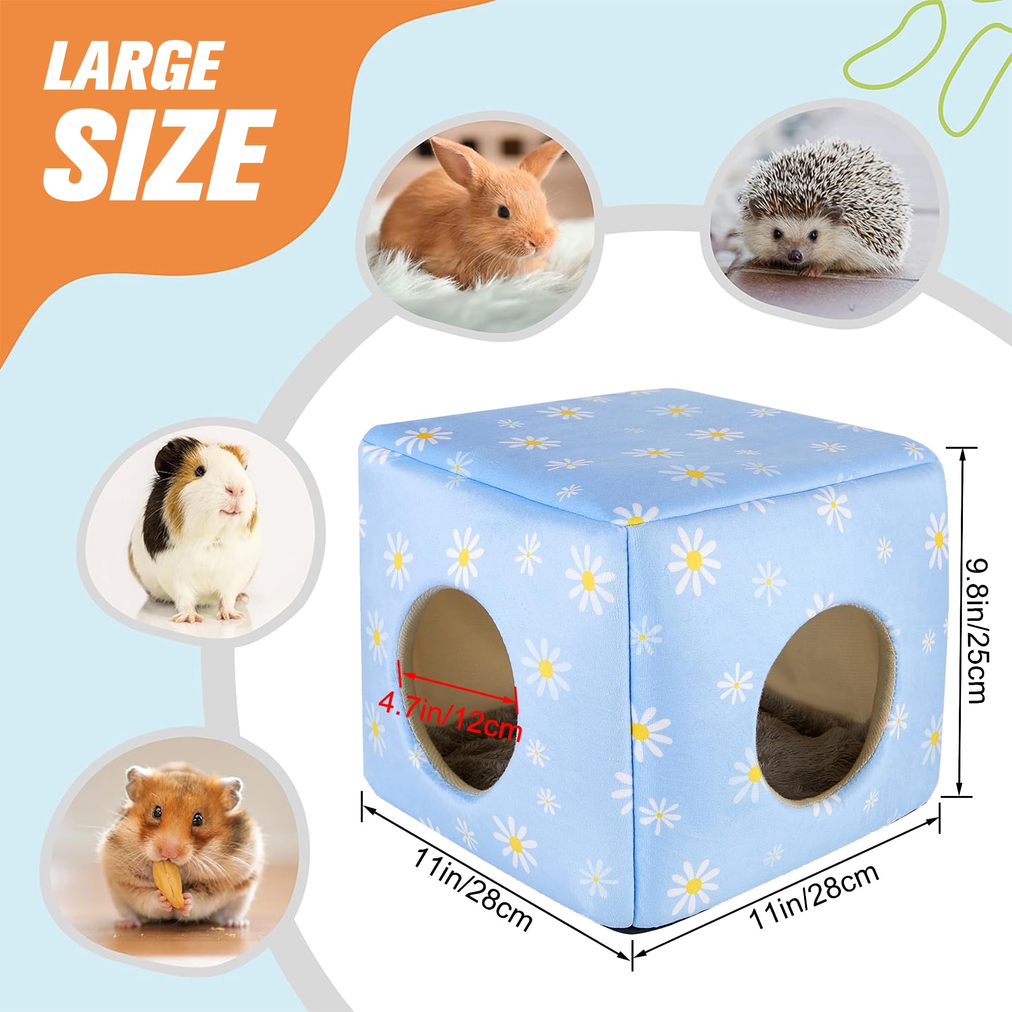 Superpaws 2 Pack Guinea Pig Bed, Guinea Pig Hideout Washable Small Animal House Cage Accessories For Dwarf Rabbits Chinchillas H