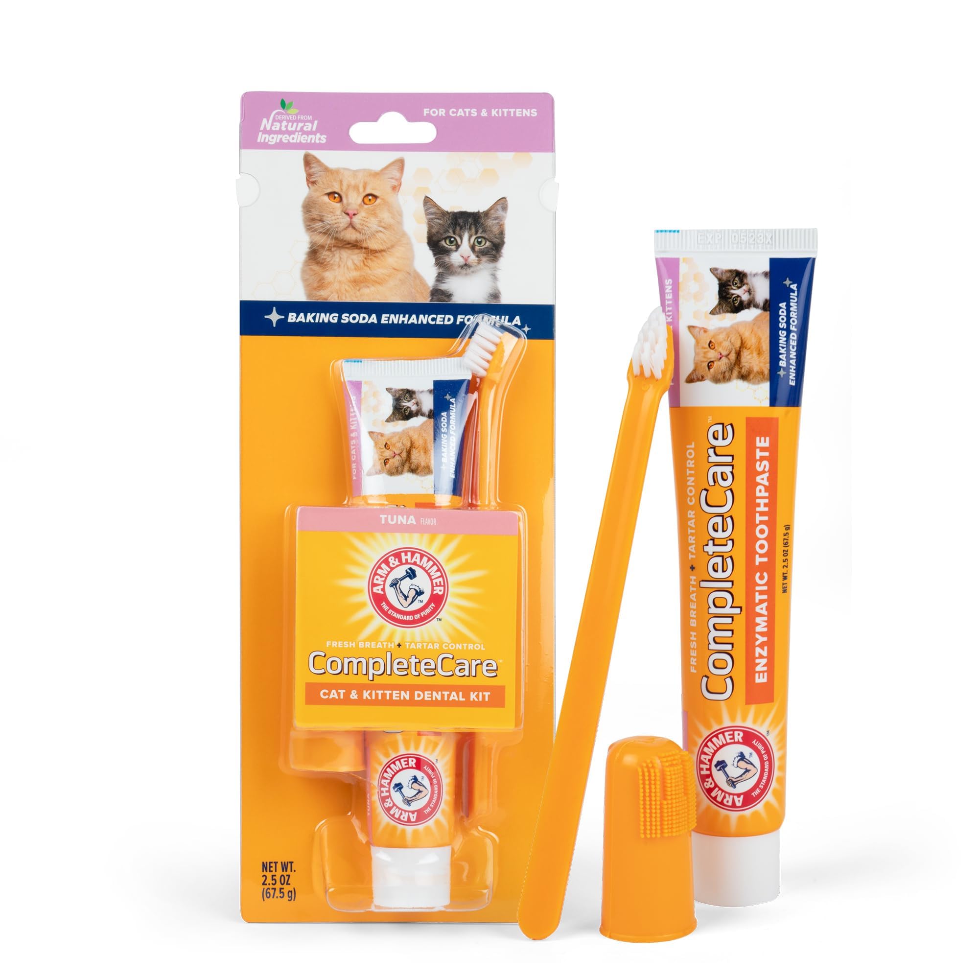 Arm & Hammer for Pets Complete Care Cat & Kitten Dental Kit | Includes 2.5 oz Tuna Flavor Enzymatic Cat Toothpaste, Cat Toothbru