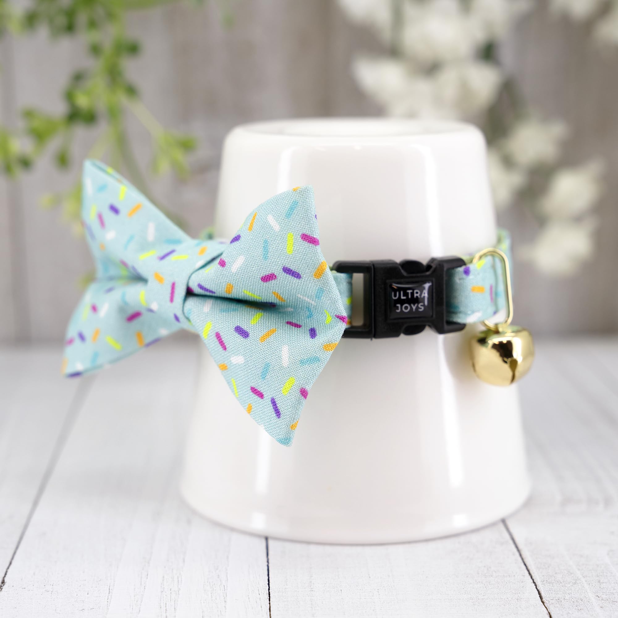 Ultra Joys Boy & Girl Cat Collar Kitten Collar With Bells & Bowtie Birthday Small