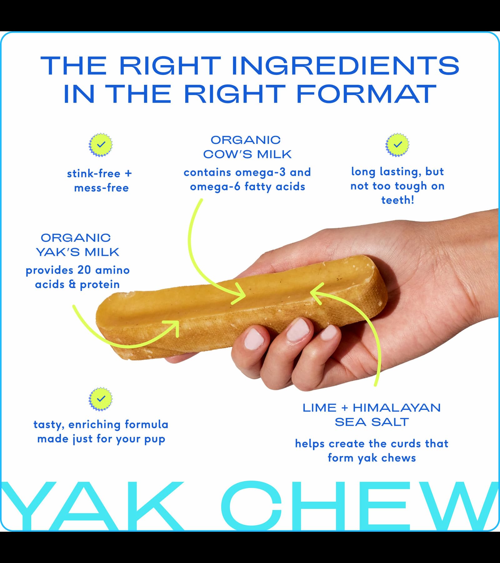Native Pet Yak Chews (3 X-Large Chews) - Yak Chew Pet Toys - Dog Sticks - Dog Toy & Dog Chews - Yak Chews for Large Dogs