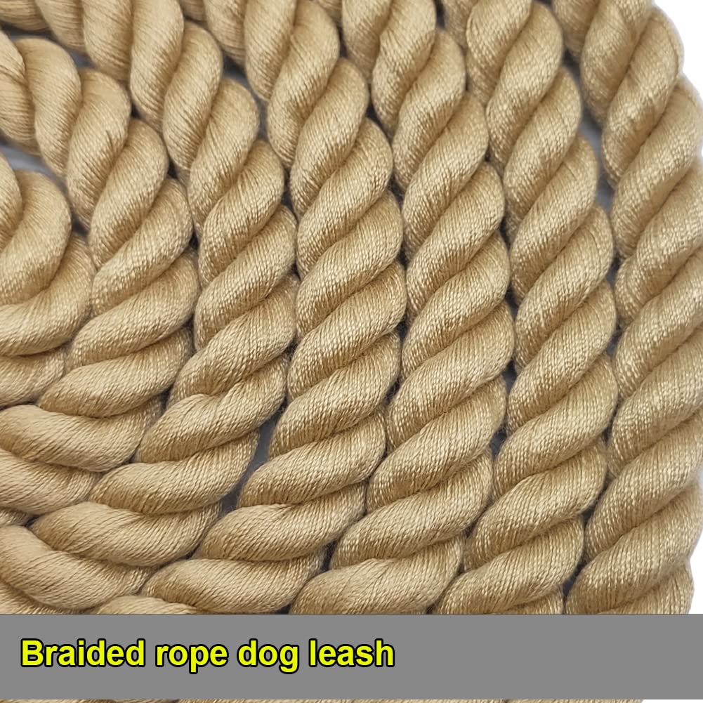 Btinesful Heavy Duty Cotton Rope Dog Leash 10 Ft, Strong Dog Leash Soft Handle Dog Traction For Large Medium Dogs Hiking, Camping, Exploring, Walking(1/2' X 10Ft, Brown)
