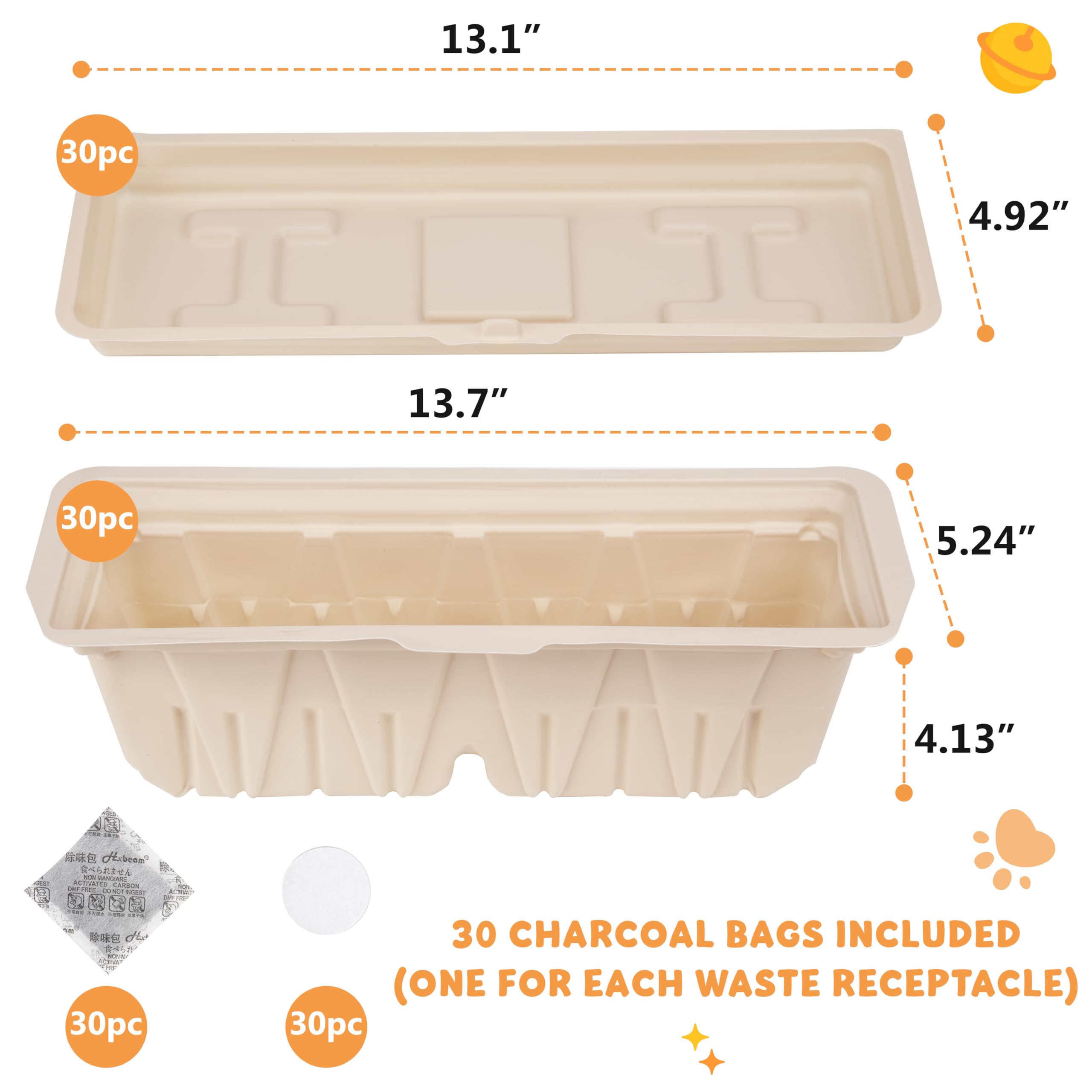 30 Packs Disposable Waste Receptacles Compatible With Nature'S Miracle Litter Box 2Nd & Littermaid Litter Box 3Rd, Kitten Litter