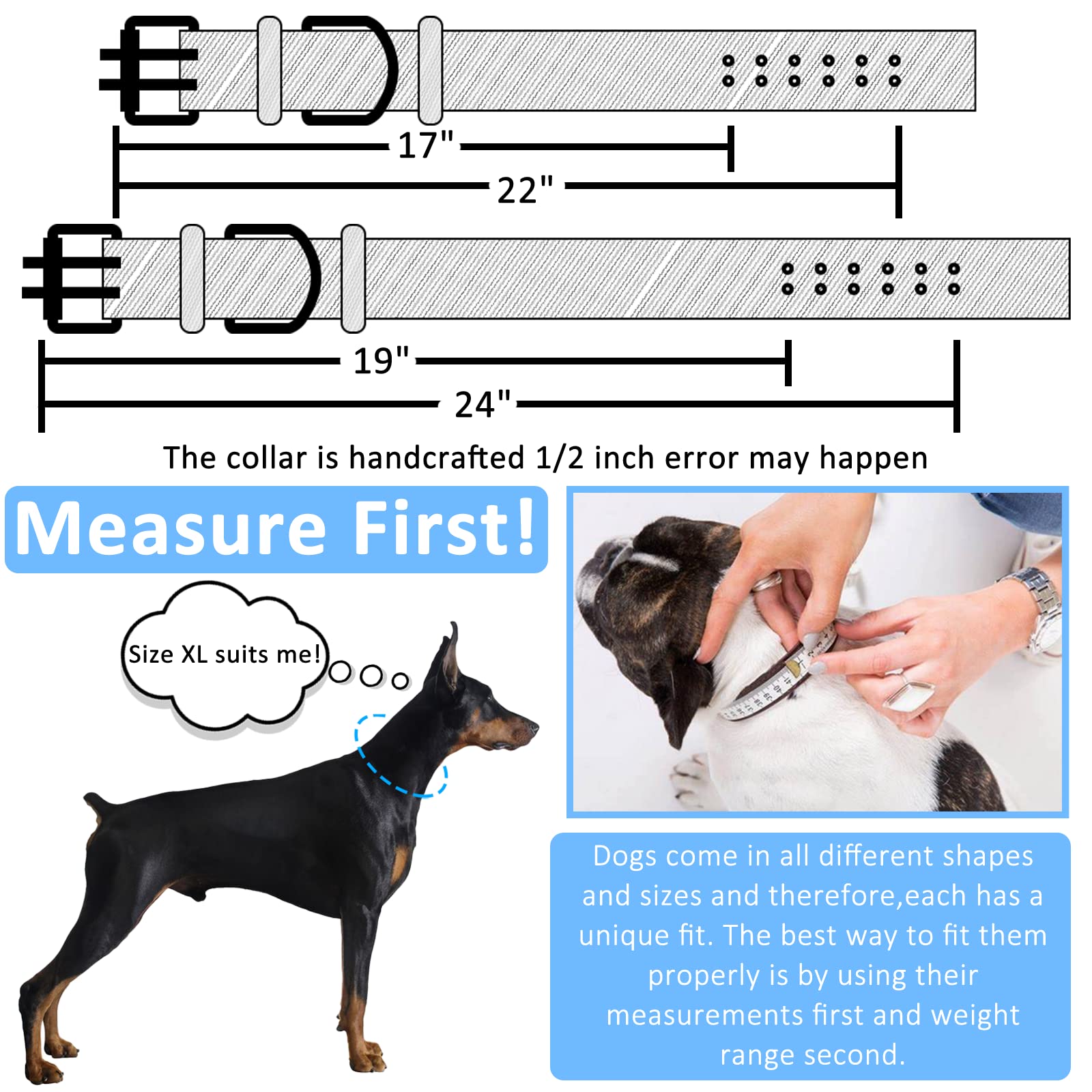 Buckle Dog Collar, 1.5 Wide Adjustable Nylon Military Tactical Dog Collars, 2-Rows D Ring Heavy Duty Dog Collar