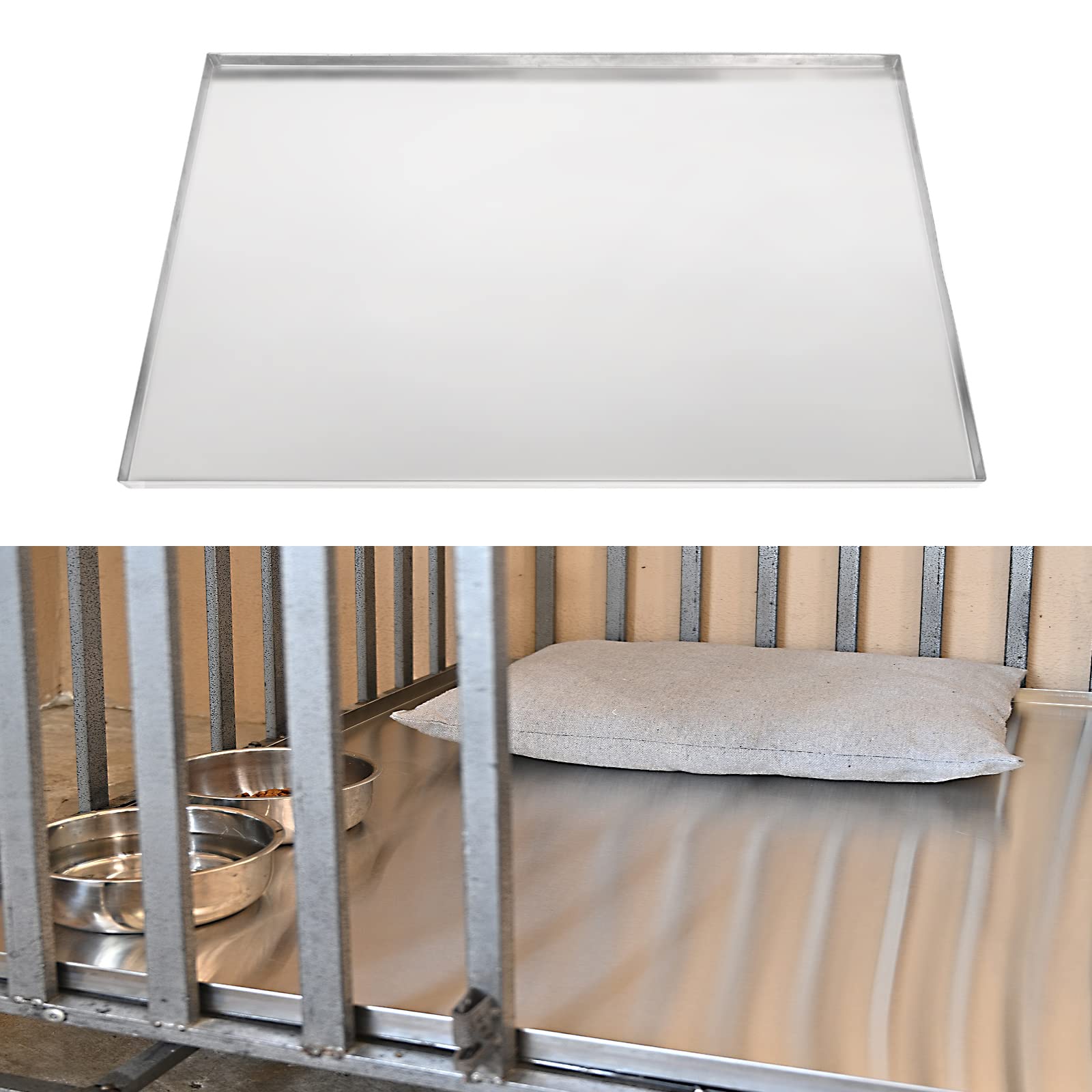 Icitywall 47X29X1 Replacement Tray For Dog Crate, Stainless Steel, Chew-Proof And Crack-Proof Dog Kennel Tray Replacement