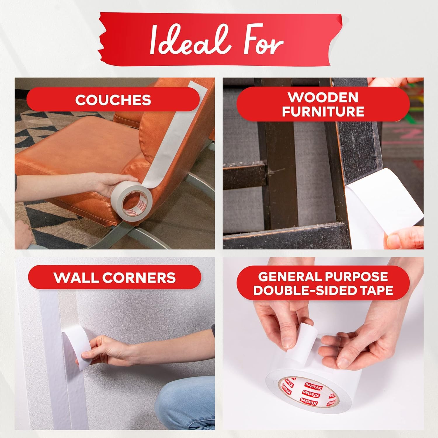 XFasten Anti-Scratch Cat Training Tape, Crystal Clear, 2 x 30 Yards - Furniture Protector for Cats, Stop Scratching Guard