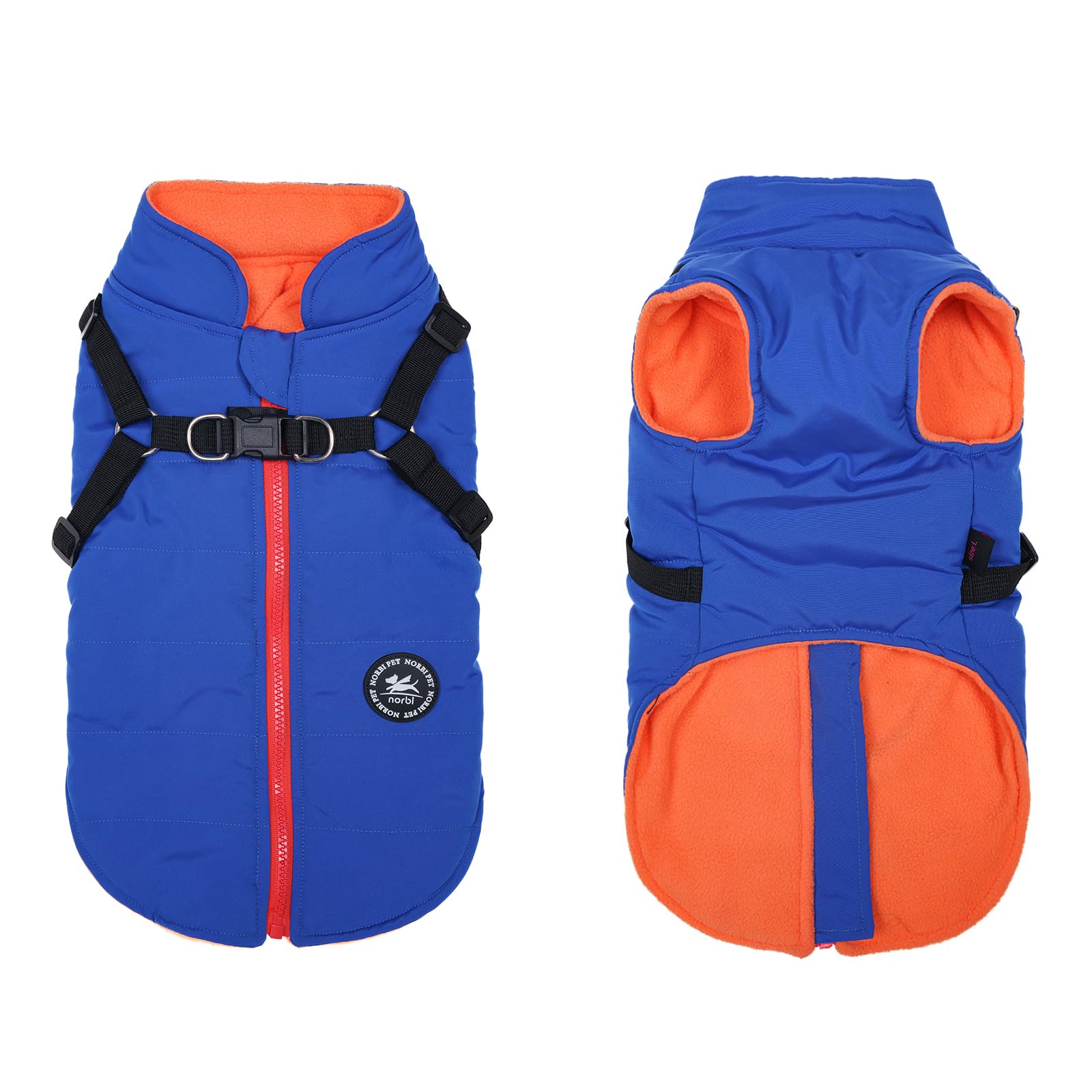 Norbi Pet Warm Jacket Small Dog Vest Harness Puppy Winter 2 In 1 Outfit Cold Weather Coat Medium