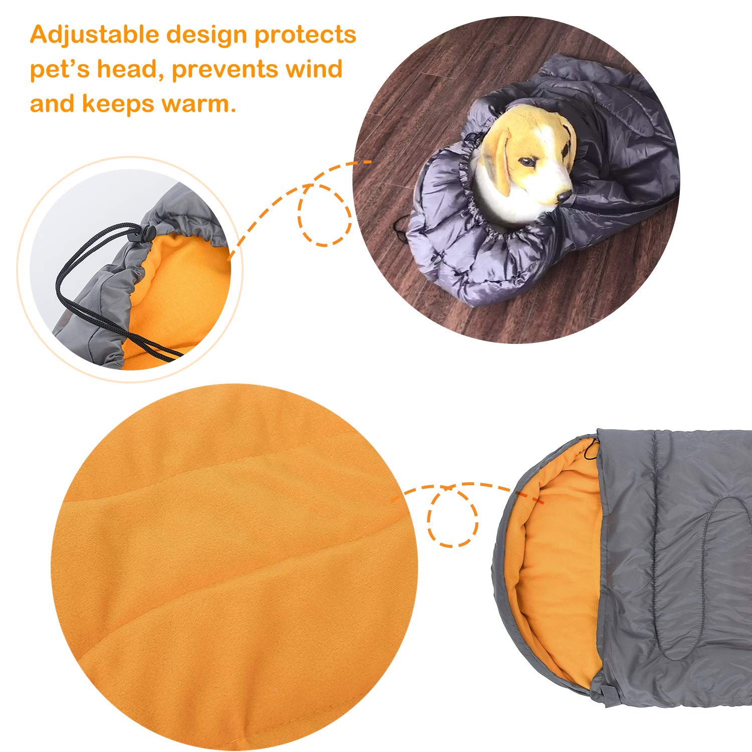 Kudes Dog Sleeping Bag Waterproof Warm Packable Dog Bed With Storage Bag For Indoor Outdoor Travel Camping Hiking Backpacking (43''Lx27''W)
