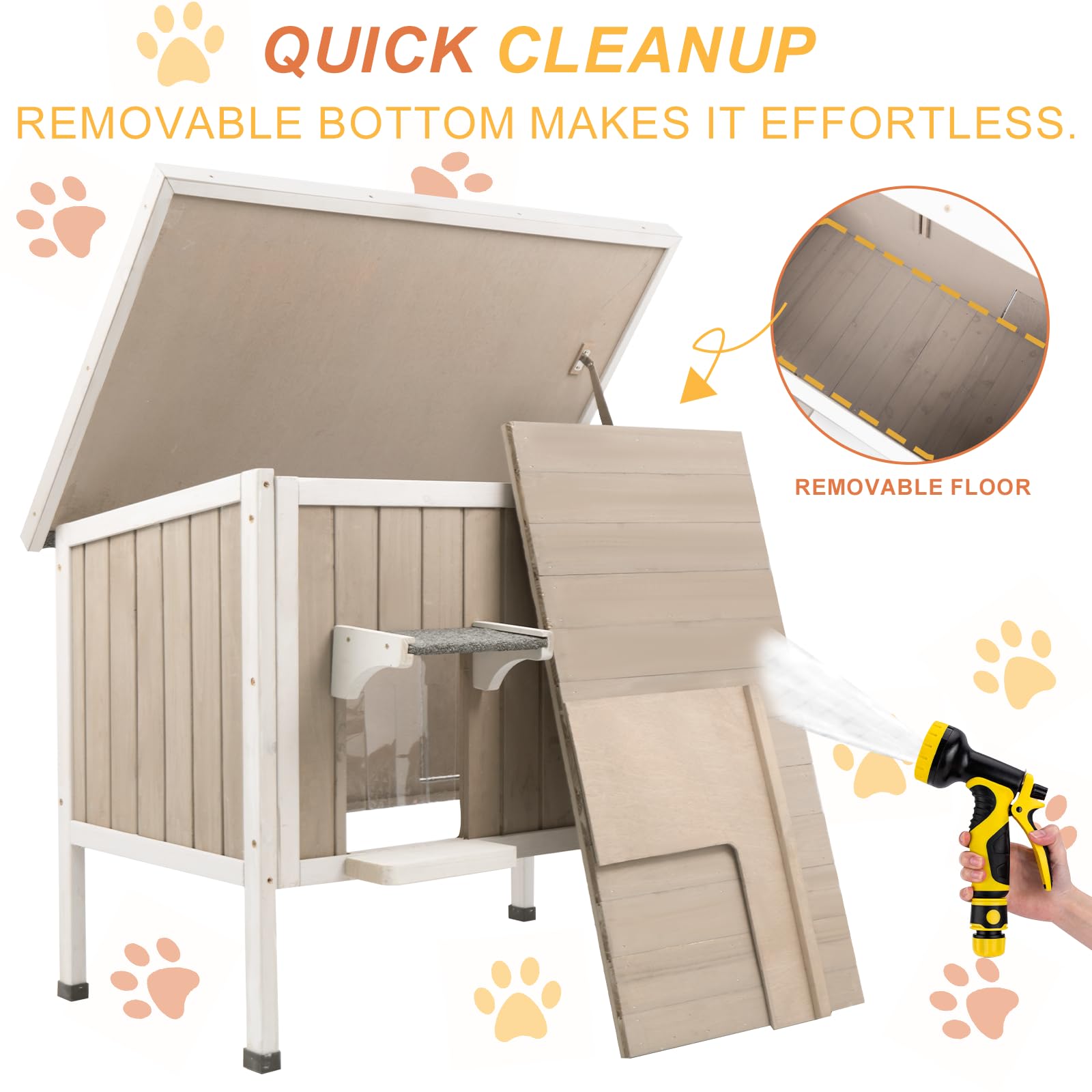 Ketive Insulated Outdoor Cat House, Feral Cat House For Outside Weatherproof, Removable Bottom, And Lockable Escape Door - Feral