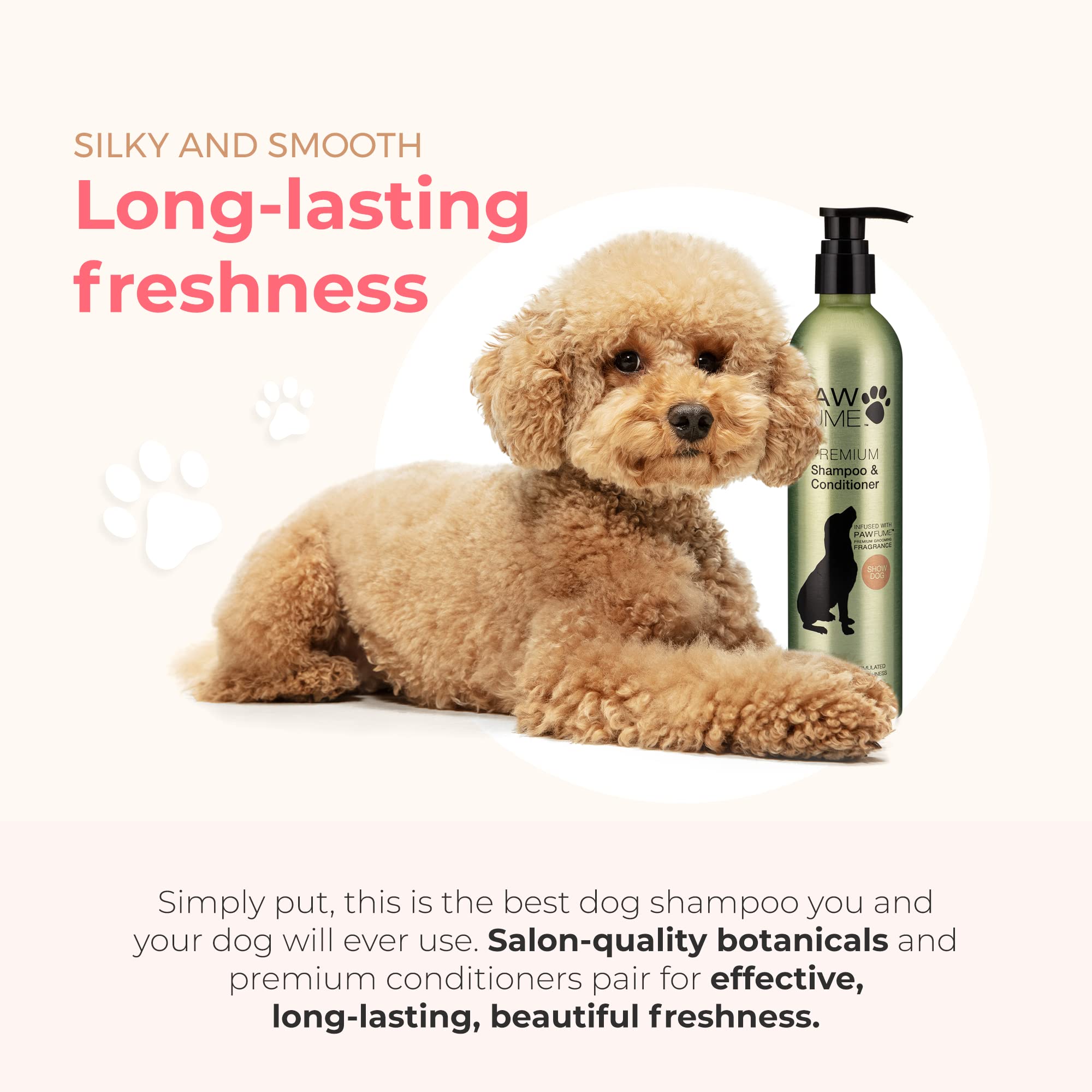 Pawfume Dog Shampoo And Conditioner - Hypoallergenic Dog Shampoo For Smelly Dogs - Best Dog Shampoos & Conditioners - Probiotic Pet Shampoo For Dogs - Best Dog Shampoo For Puppies (Show Dog)