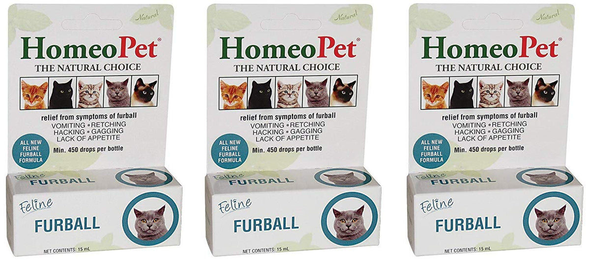 Homeopet Feline Furball Relief, 15 Ml Per Bottle (3 Pack - 15 Ml)