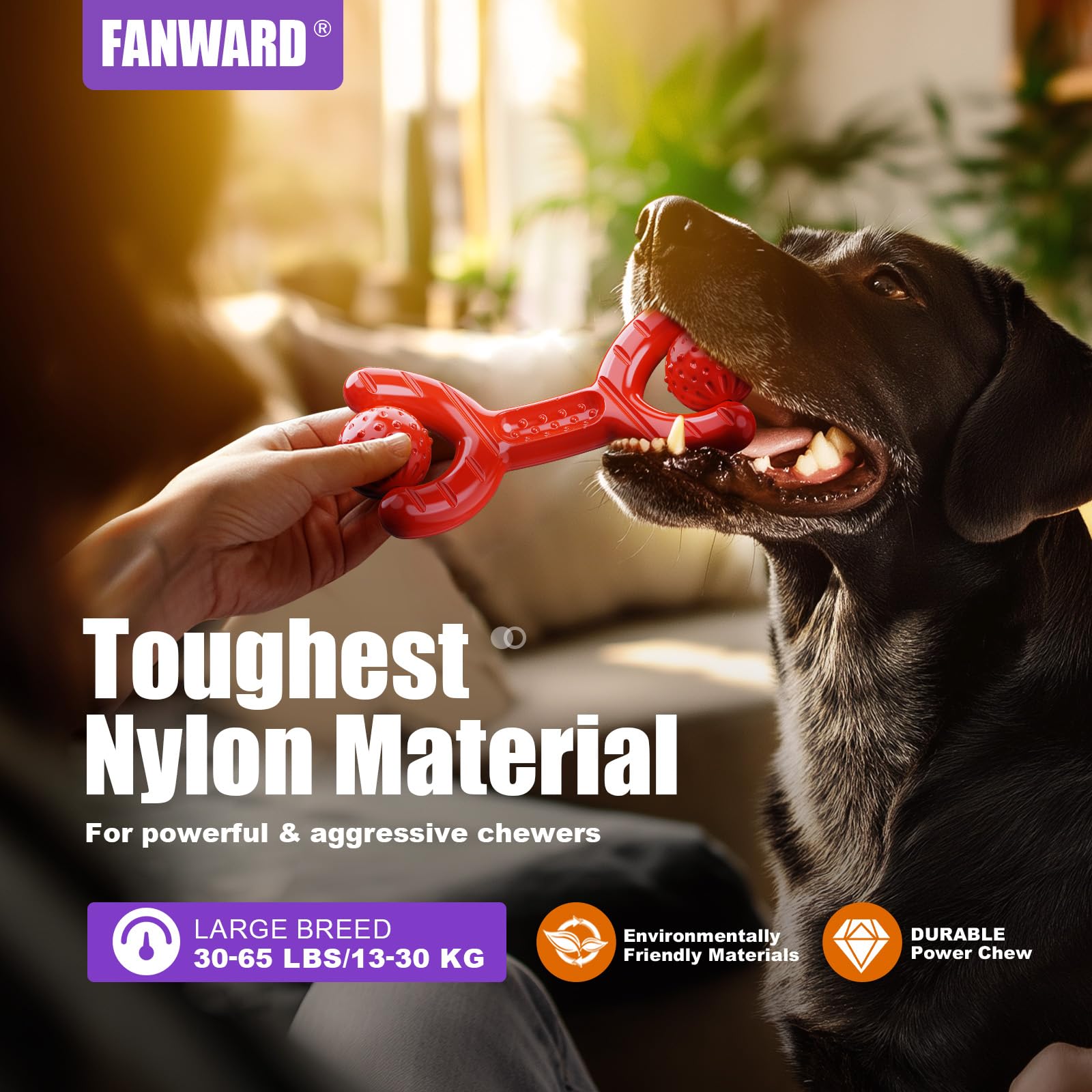 Indestructible Dog Toys for Aggressive Chewers, Heavy Duty Chew Proof Toys for Large Dogs, Durable Interactive Chew Toys for Adu