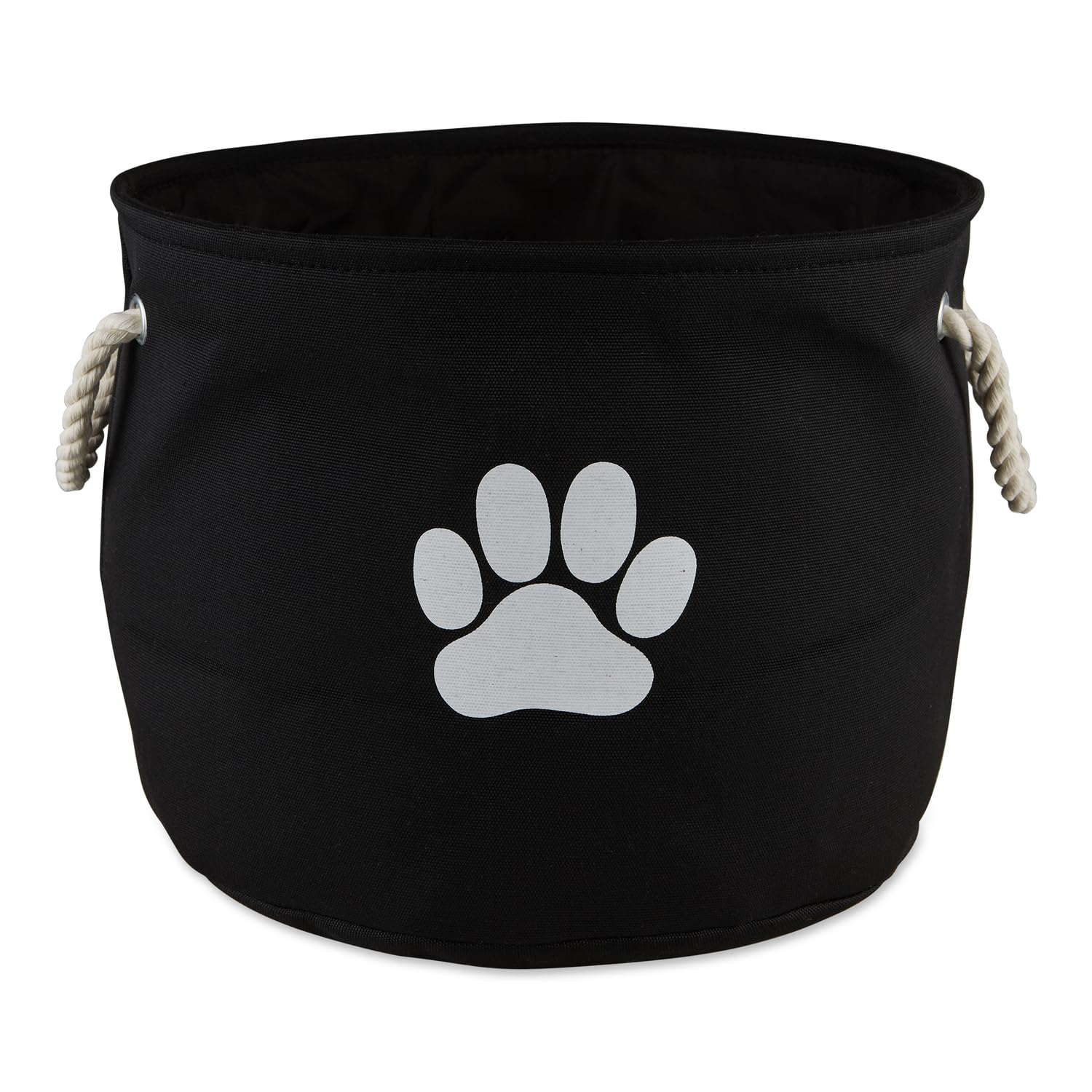 Bone Dry Pet Storage Collection Collapsible Bin, Black, Medium Round