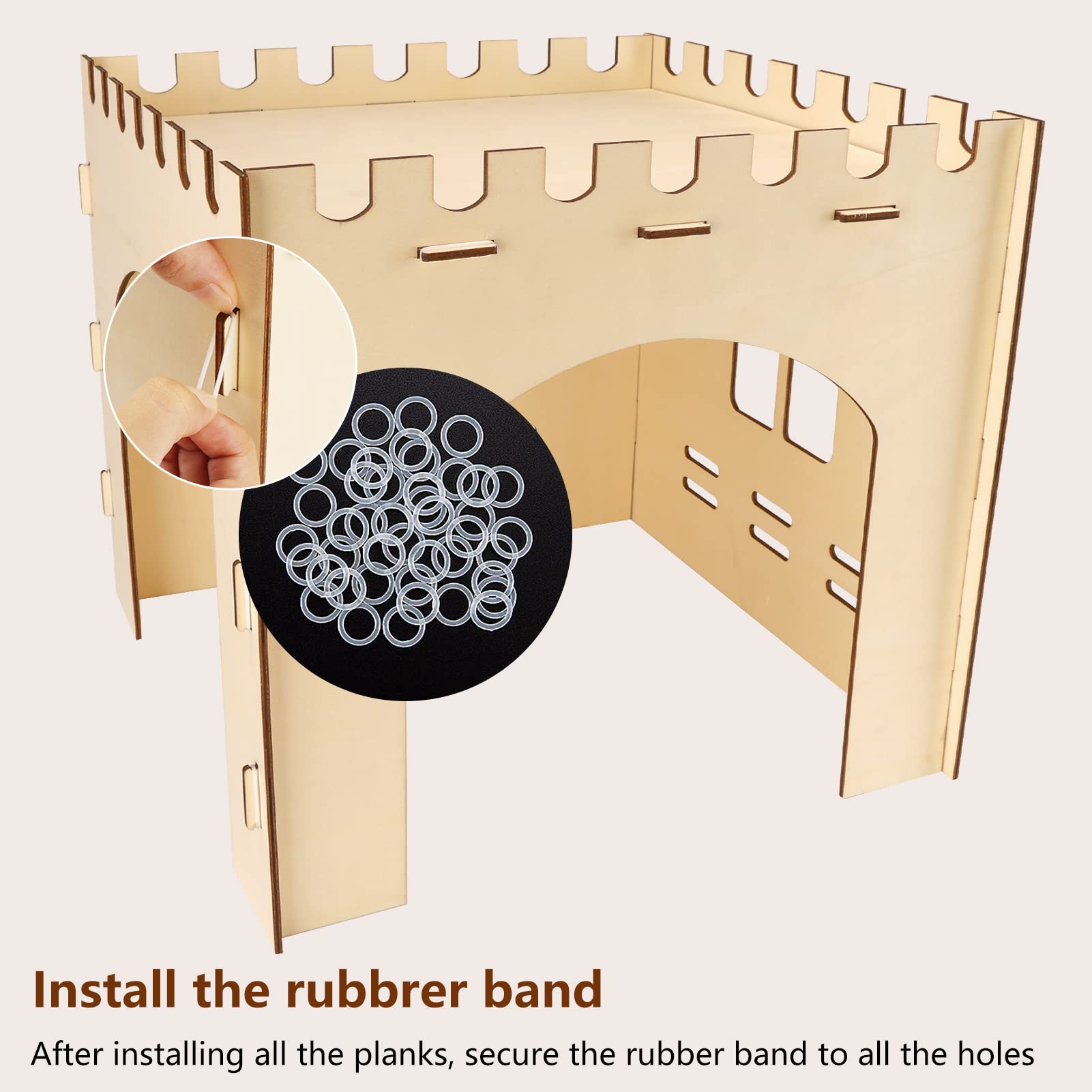 Woiworco Extra Large Rabbit Hideout, Wooden Rabbit Castle Bunny Spacious Breathable Hideouts For Indoor Bunnies, Hamsters And Gu