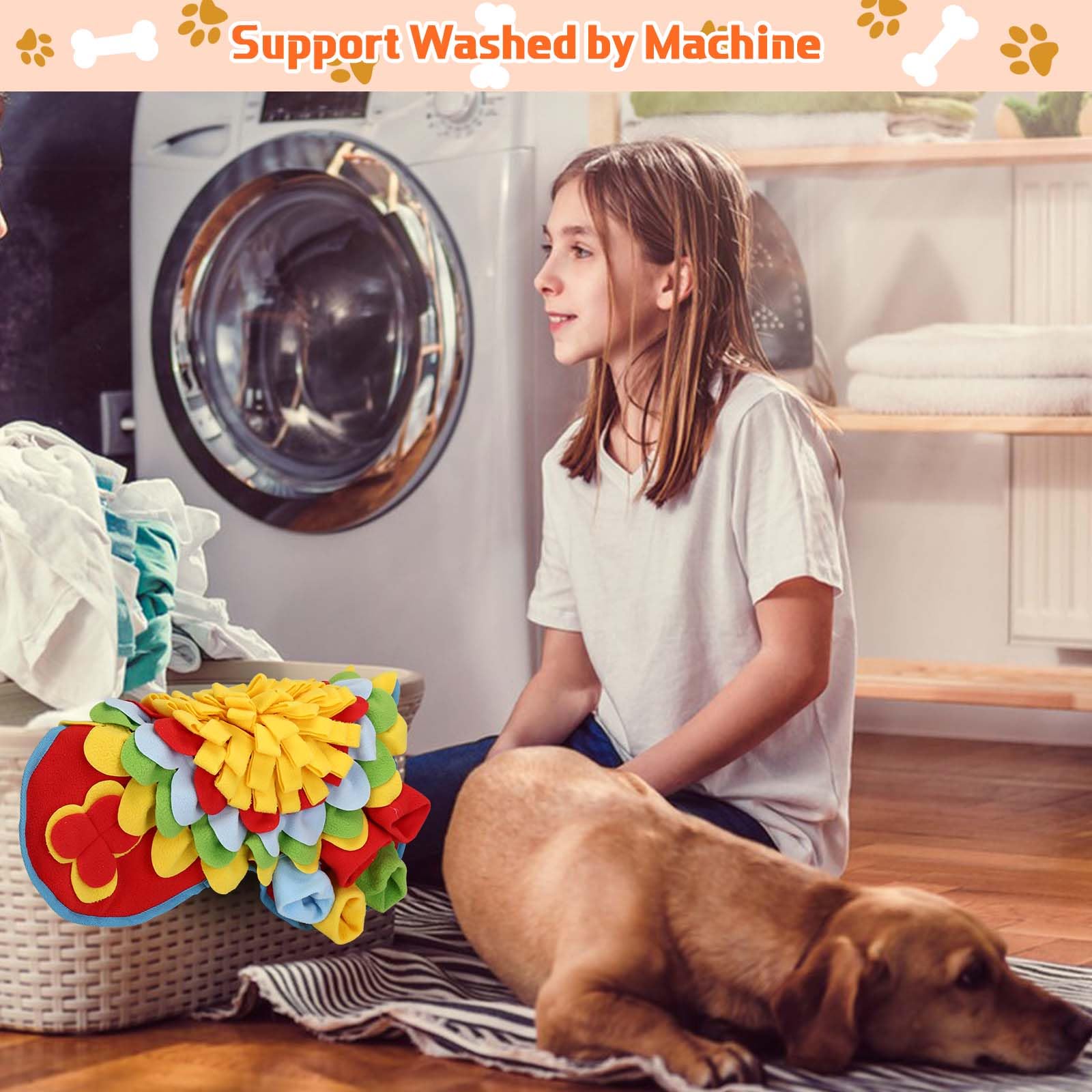 Yummy Sam Snuffle Mat for Small and Medium Dogs, 2 in 1 Portable Interactive Nose Smell Training Sniffing Pad with Puzzle Toys f