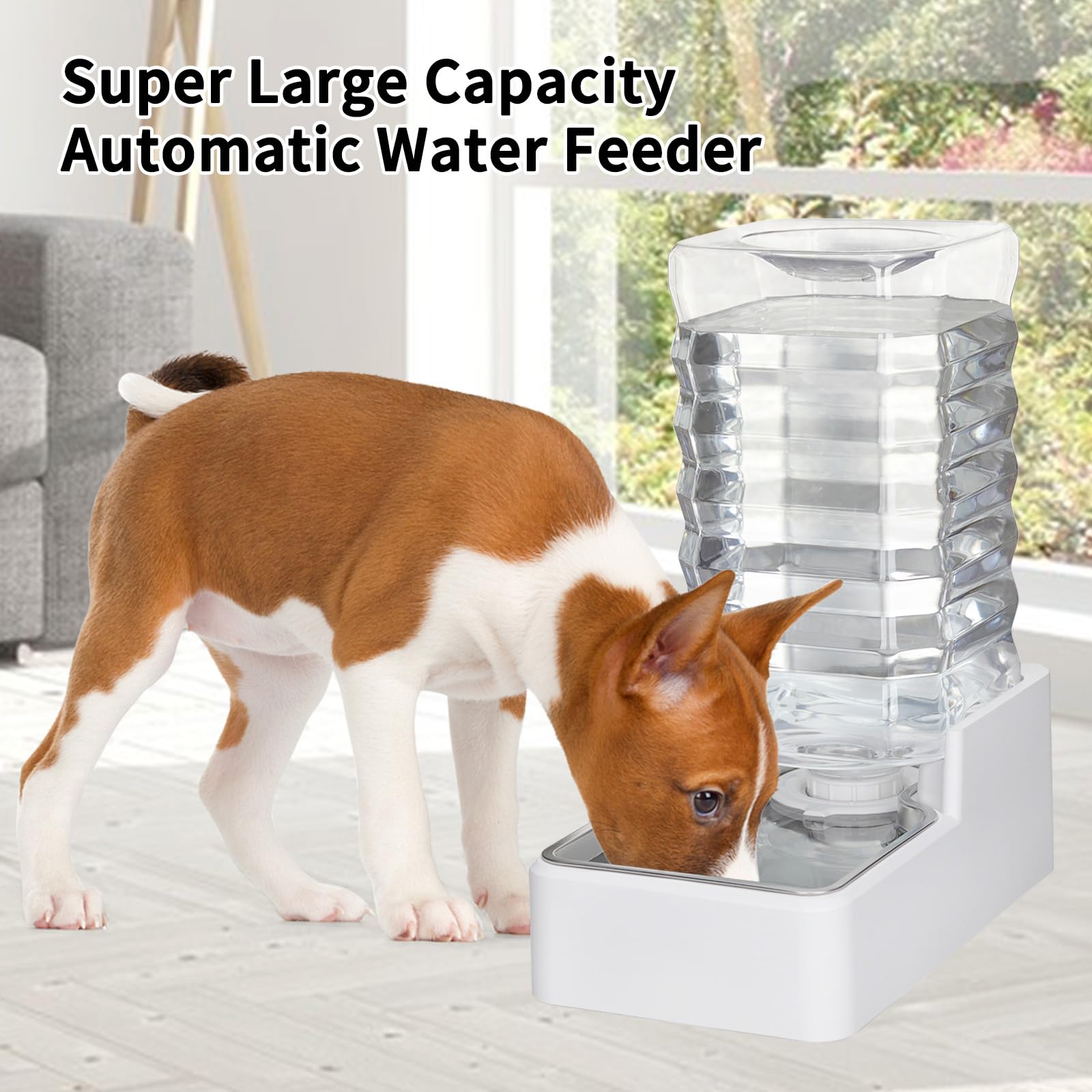 MASOCAT 9L Upgraded Automatic Large Capacity Dog and Cat Water Dispenser with Stainless Steel Bowl,100% BPA-Free,Gravity Waterer