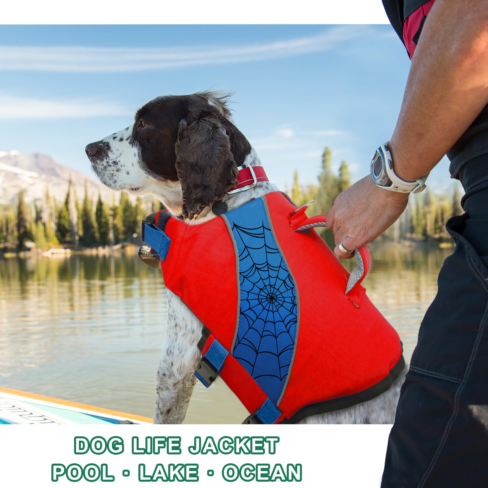 Fragralley Dog Life Jacket With High Buoyancy, Reflective Strips, Rescue Handle, Adjustable Fit, Quick Release Buckles, Tear-Res