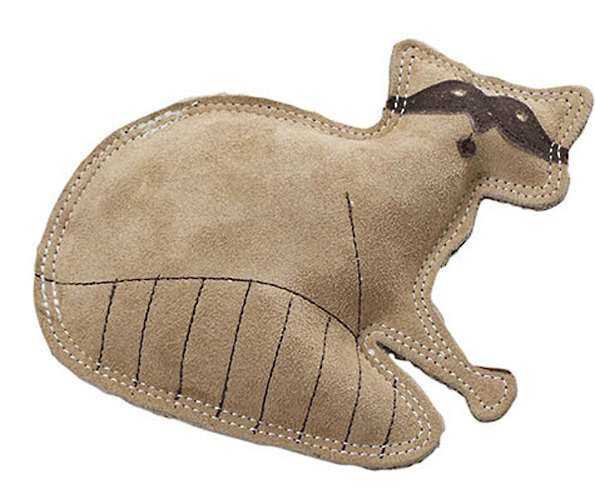 Spot Dura-Fused Leather Raccoon - Dog Toy With Squeaker, Made With Real Leather And Jute Fabric, Interactive Toy For Aggressive Chewers, Durable Squeaky Toy For Dogs And Puppies, 7.25In