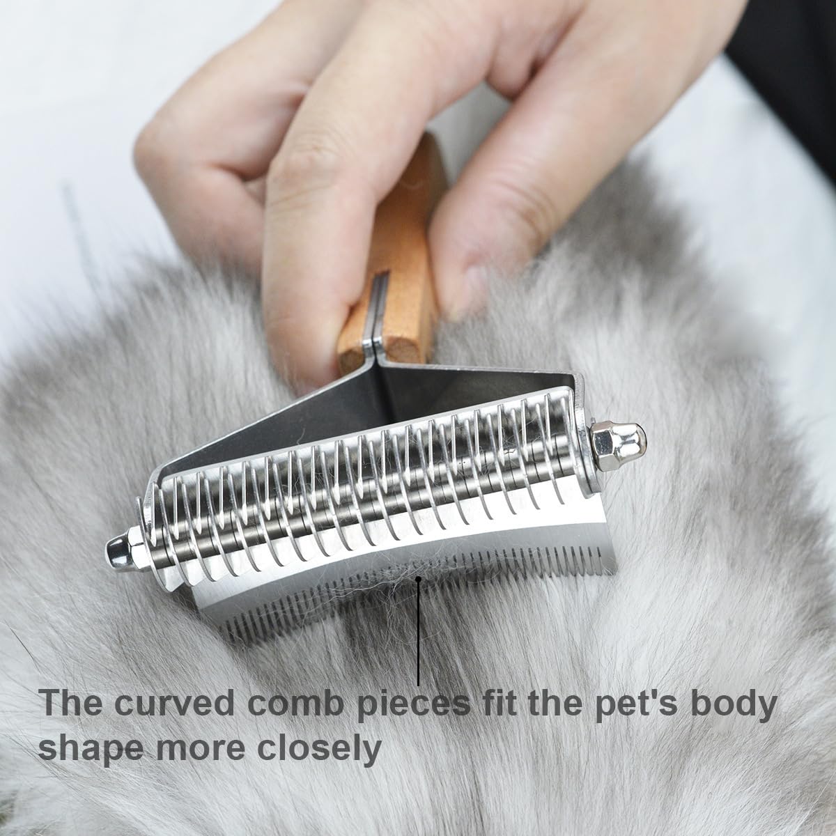 Kudcuom 2 In 1 Dogs Cats Detangler Brush,Dematting Comb & Undercoat Rake For Dogs,Efficiently Detangling Shedding Loose Hair & M