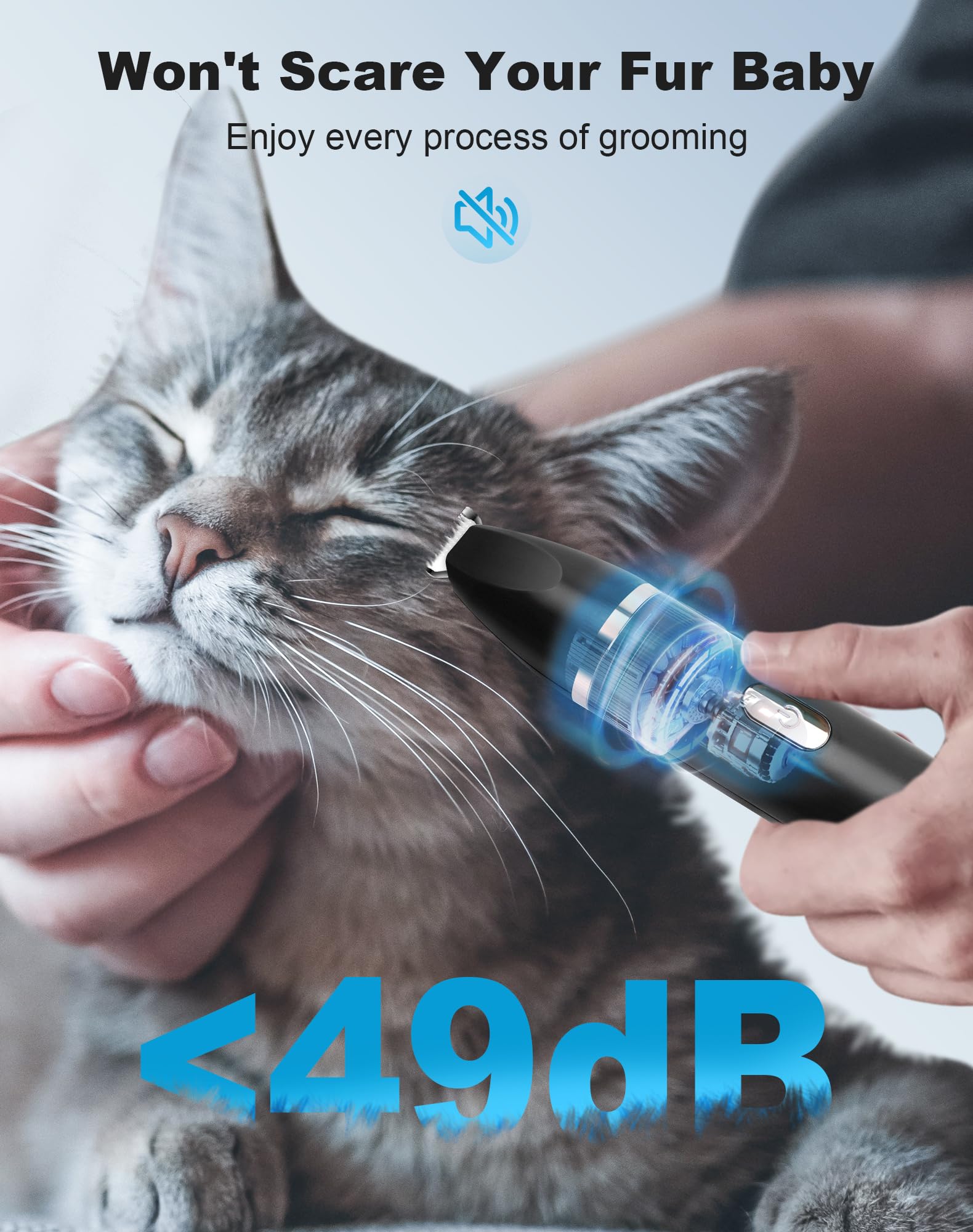 Lexflext 3 In 1 Small Dog Grooming Kit, 2 Speed Rechargeable Dogs Hair Clippers With Guards, Low Noise Electric Dog Paw Trimmer