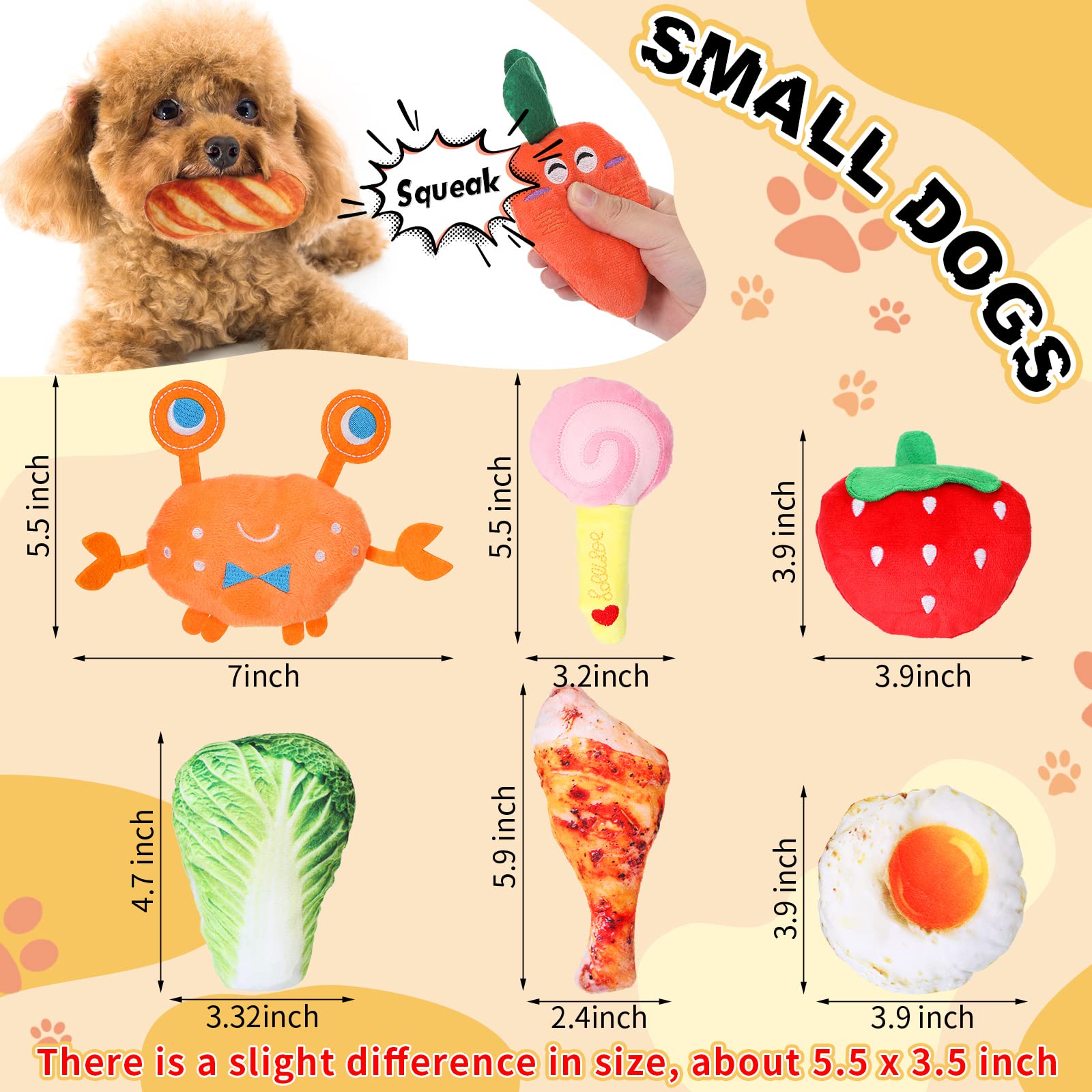 Hungdao 80 Pcs Dog Squeaky Toys Bulk For Small Puppy Dog Stuffed Plush Chew Toys Small Medium Dogs Pet Toys With Squeakers For P