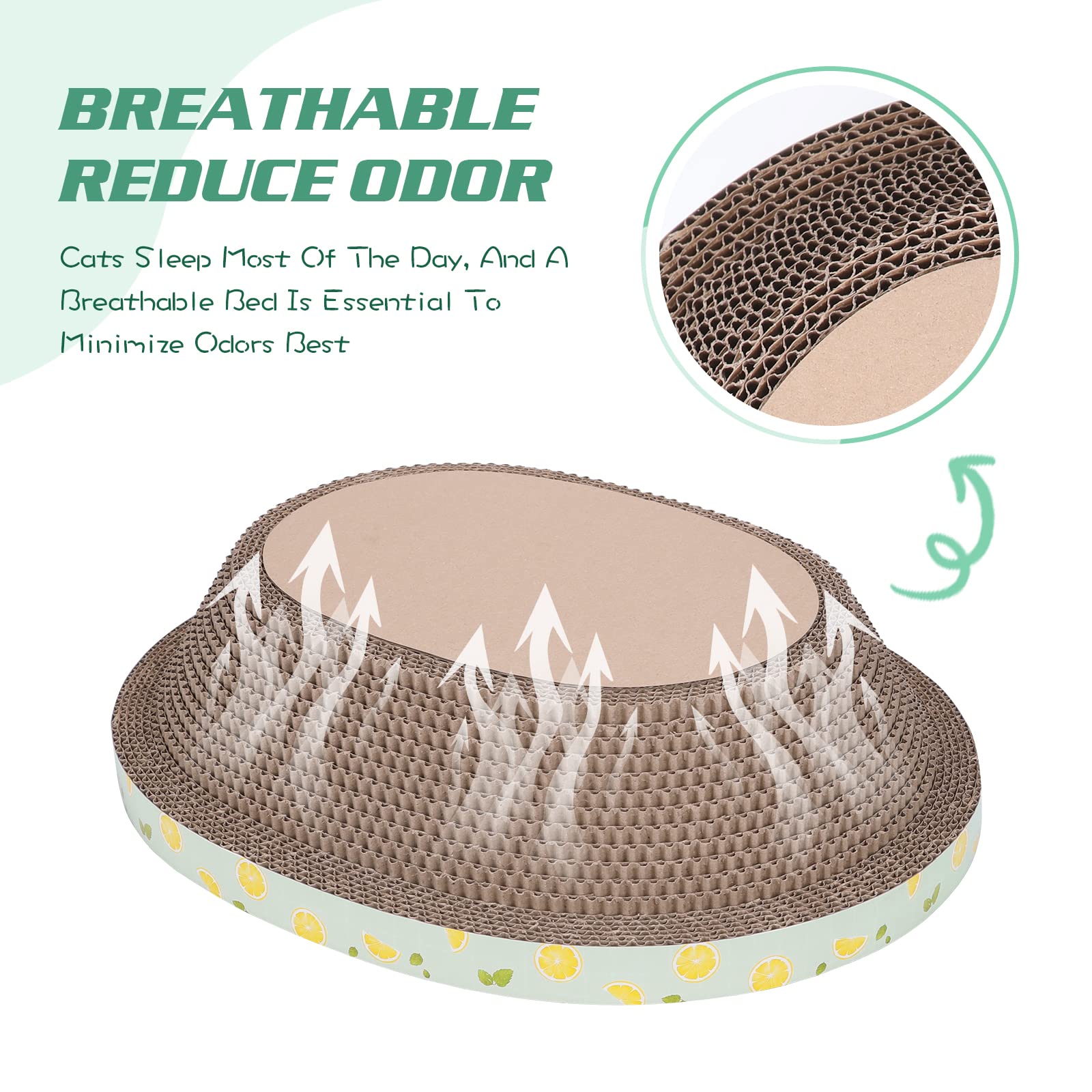 Oval Cardboard Cat Scratcher Bed Scratch Pad Nest Corrugated Scratching Board House, Training Toy For Furniture Protection (17.3')