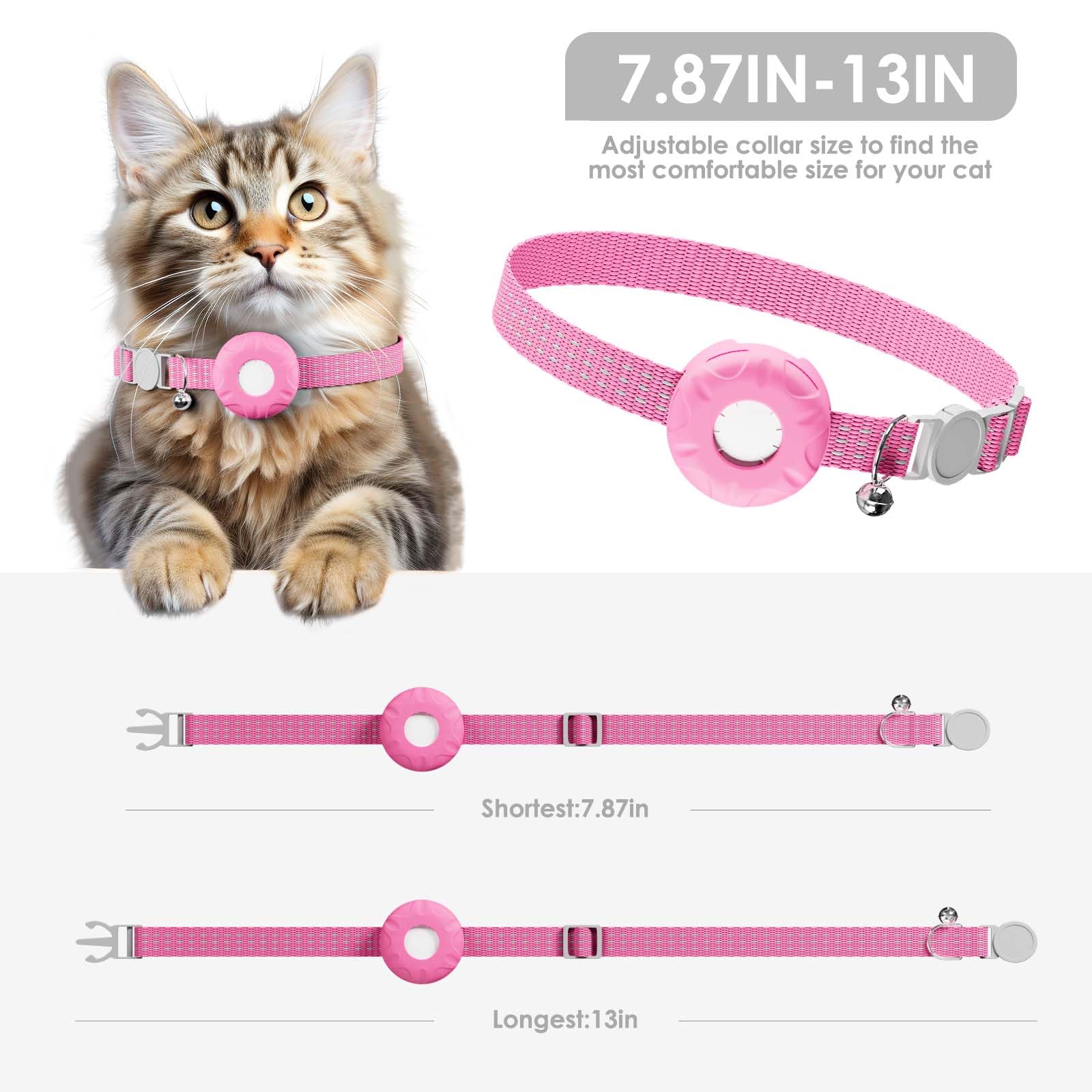 GPS Tracker for Cats, Cat Tracker Compatible with Apple Find My App (Only iOS), No Monthly Fee, Waterproof, Safety Collar and Tr