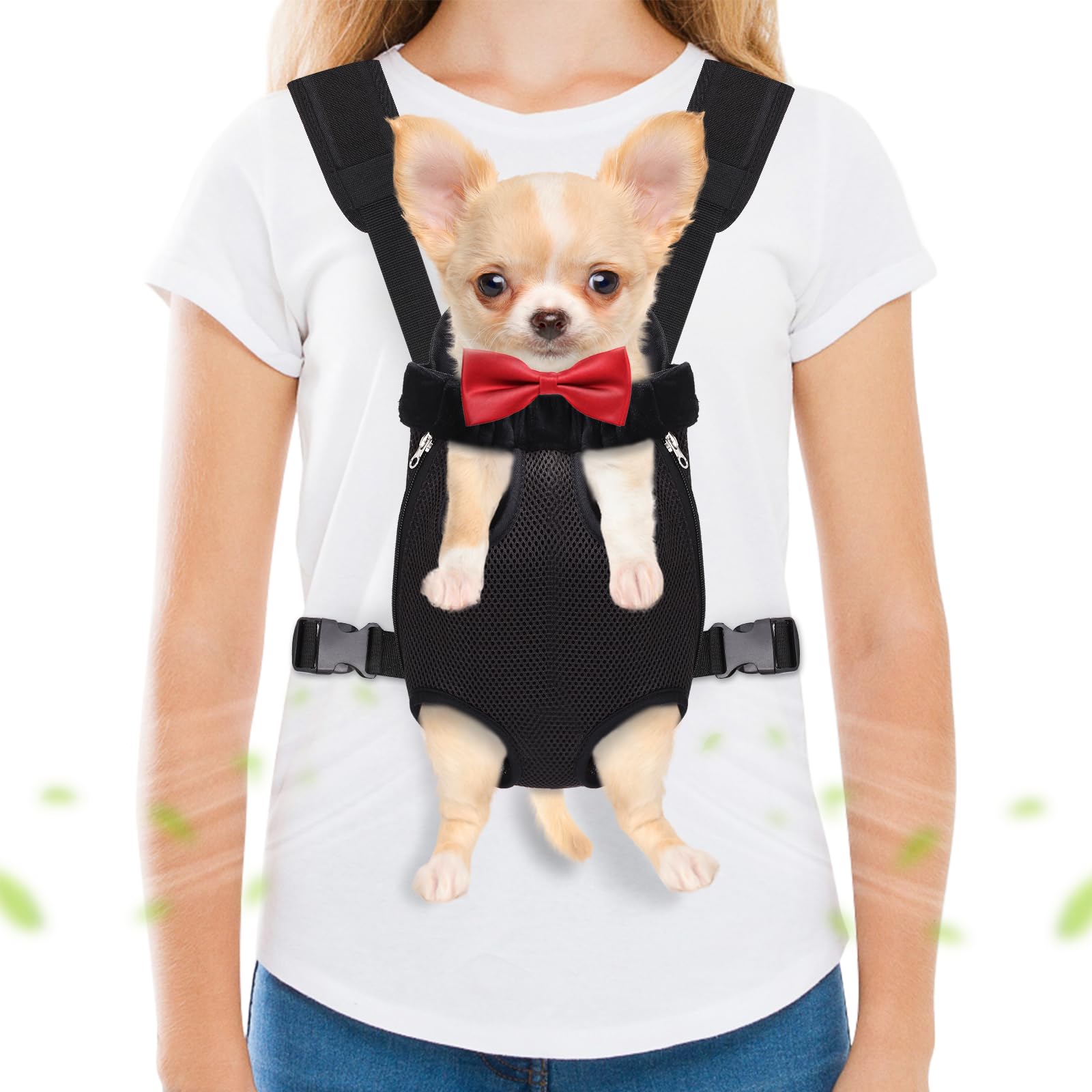Pet Carrier Backpack, Hands-Free Adjustable Dog Front Carrier Legs Out & Easy-Fit Dog Backpack Carrier for Hiking Camping Travel
