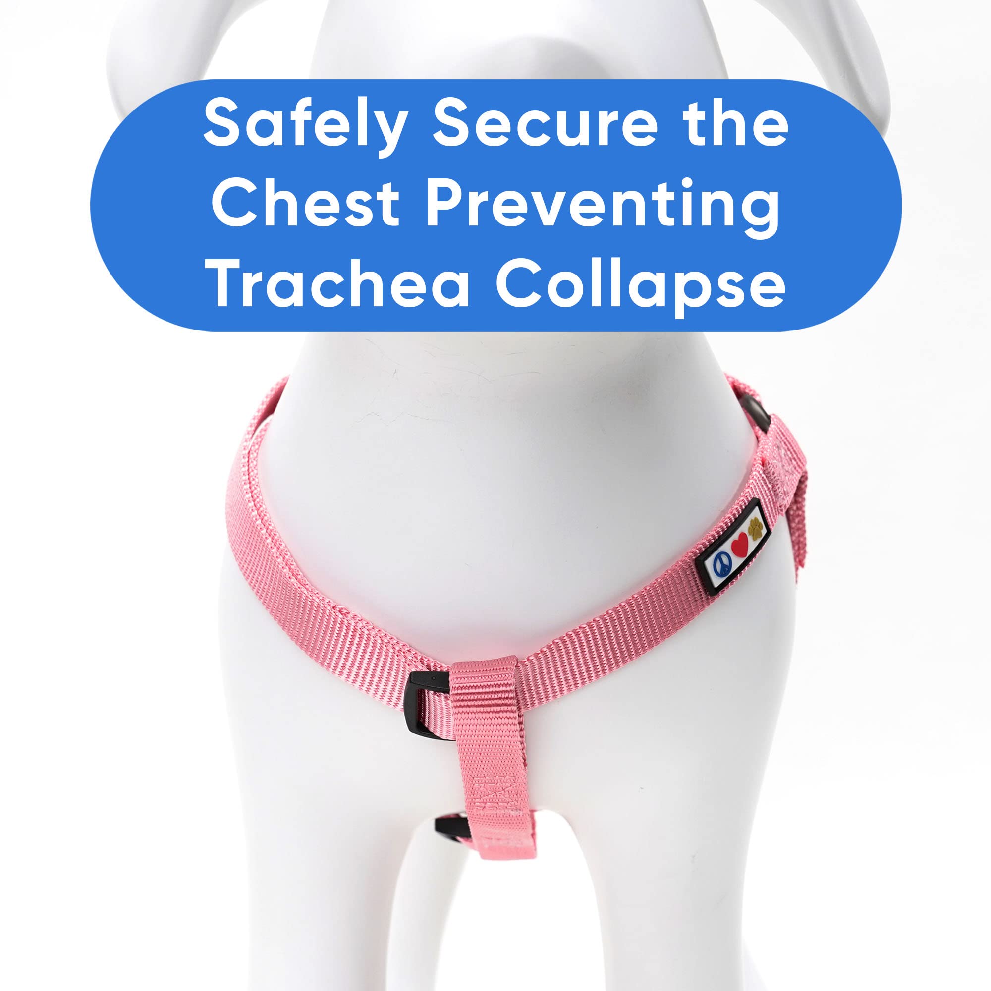 Pawtitas Solid Color Step-In Dog Harness - Medium, Pink Cherry Blossom Pattern - Training & Walking Your Puppy