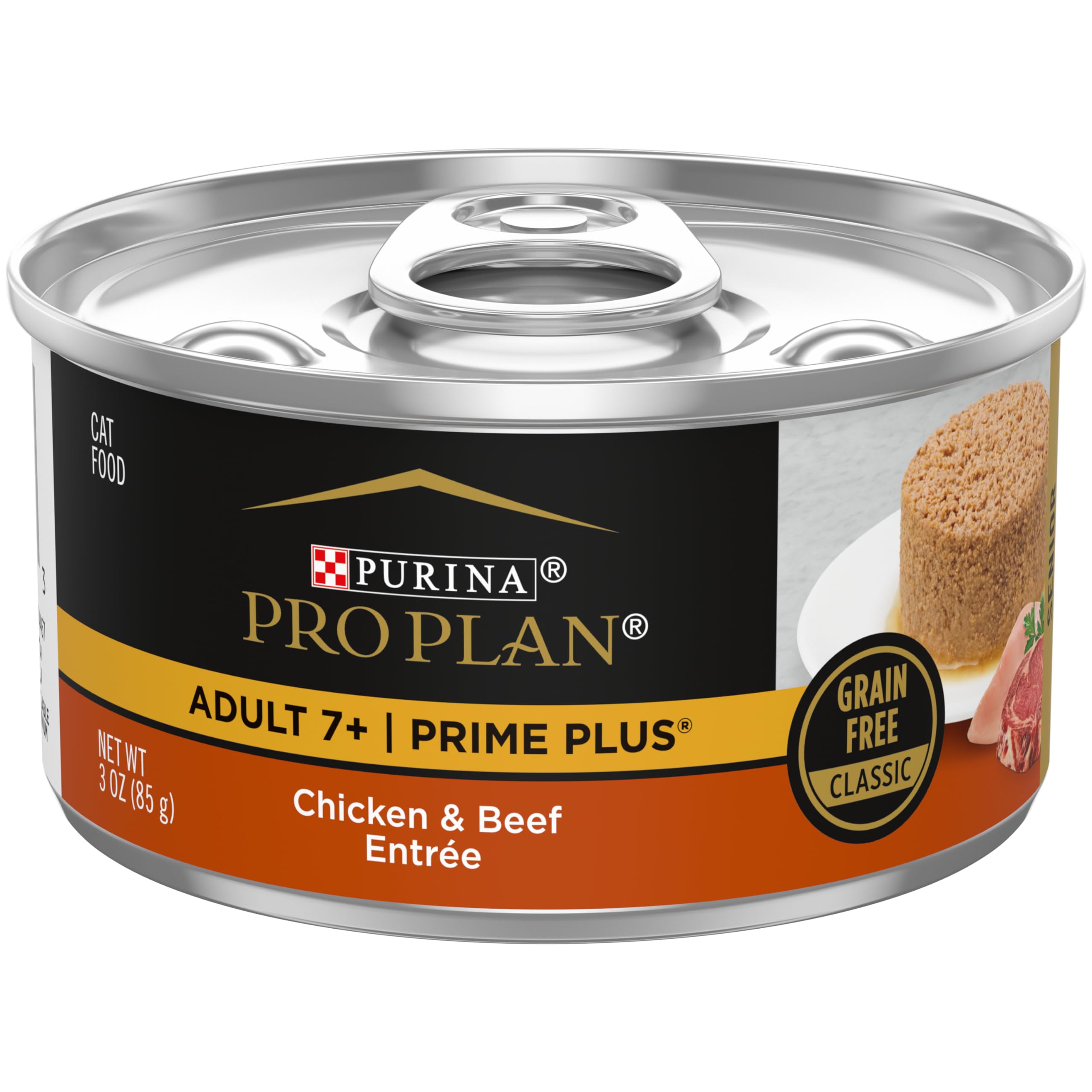 Purina Pro Plan Senior Cat Food Wet Pate, Chicken and Beef Entree - (Pack of 24) 3 oz. Pull-Top Cans